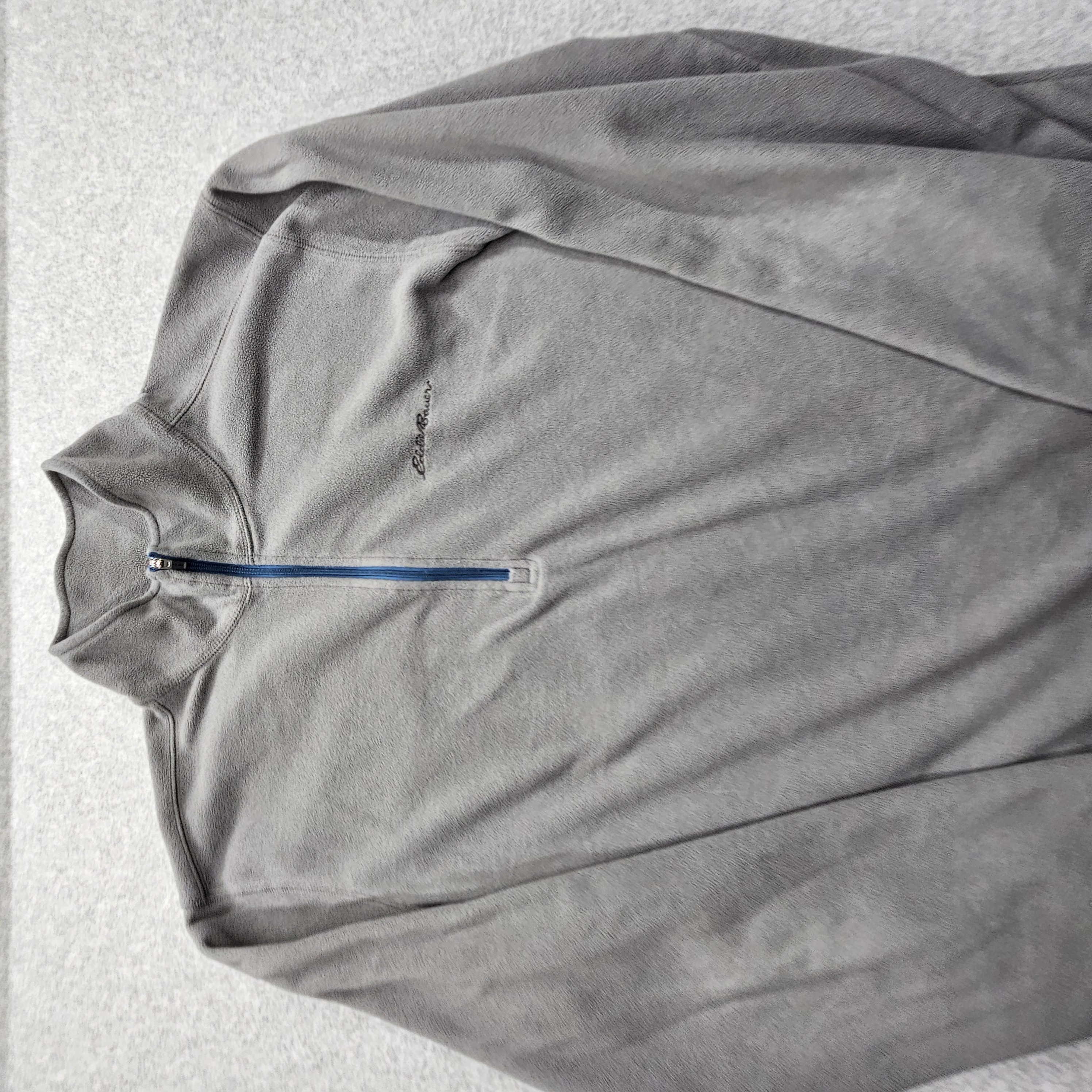 Eddie Bauer Men's Large Gray 1/4 Zip Fleece Sweater