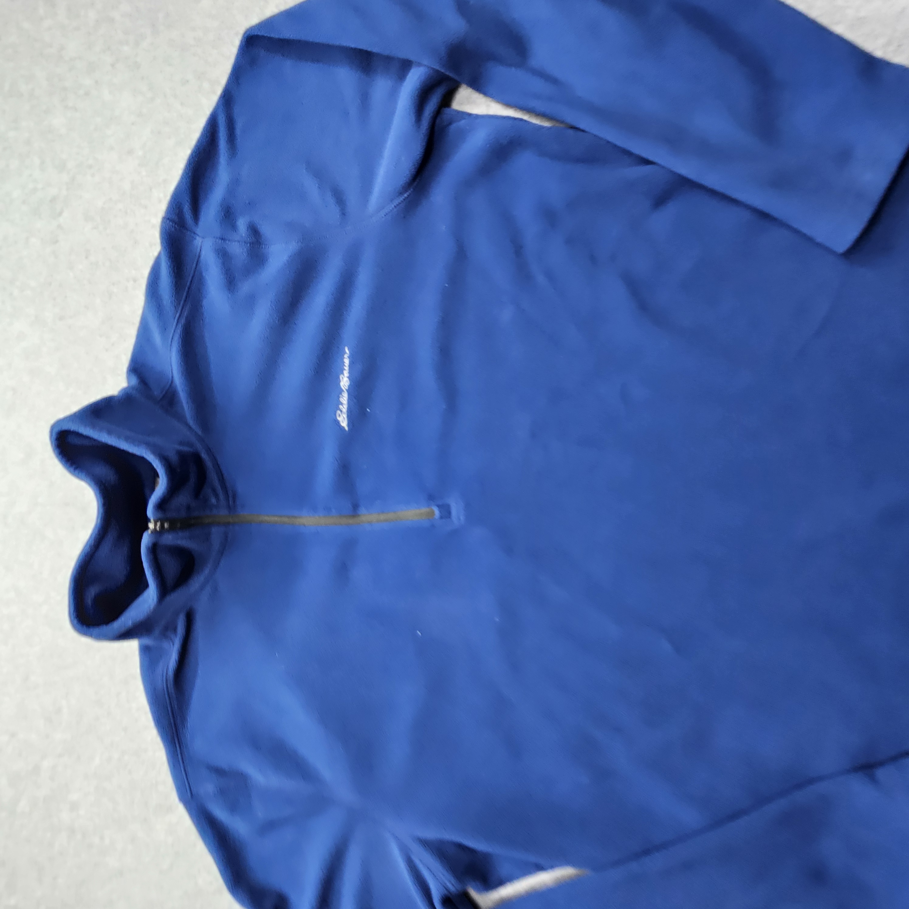 Eddie Bauer Men's Large Sky Blue 1/4 Zip Fleece Sweater