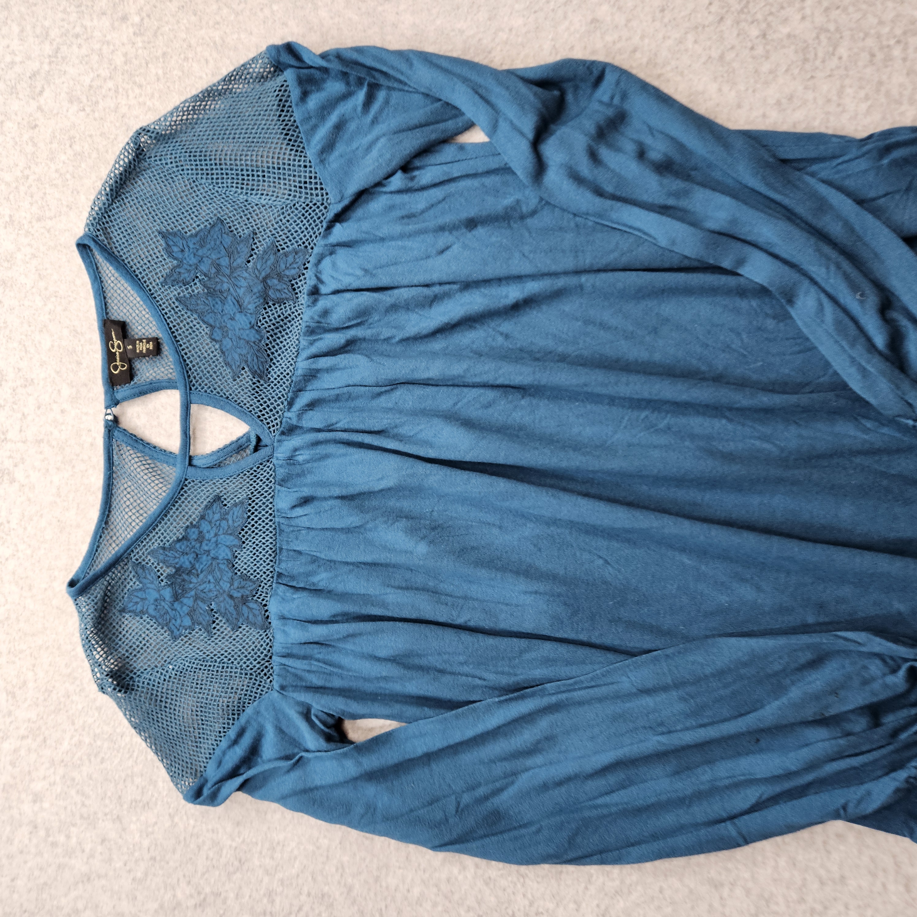 Jessica Simpson Women's Small Navy Blue Lance Yolk Dress