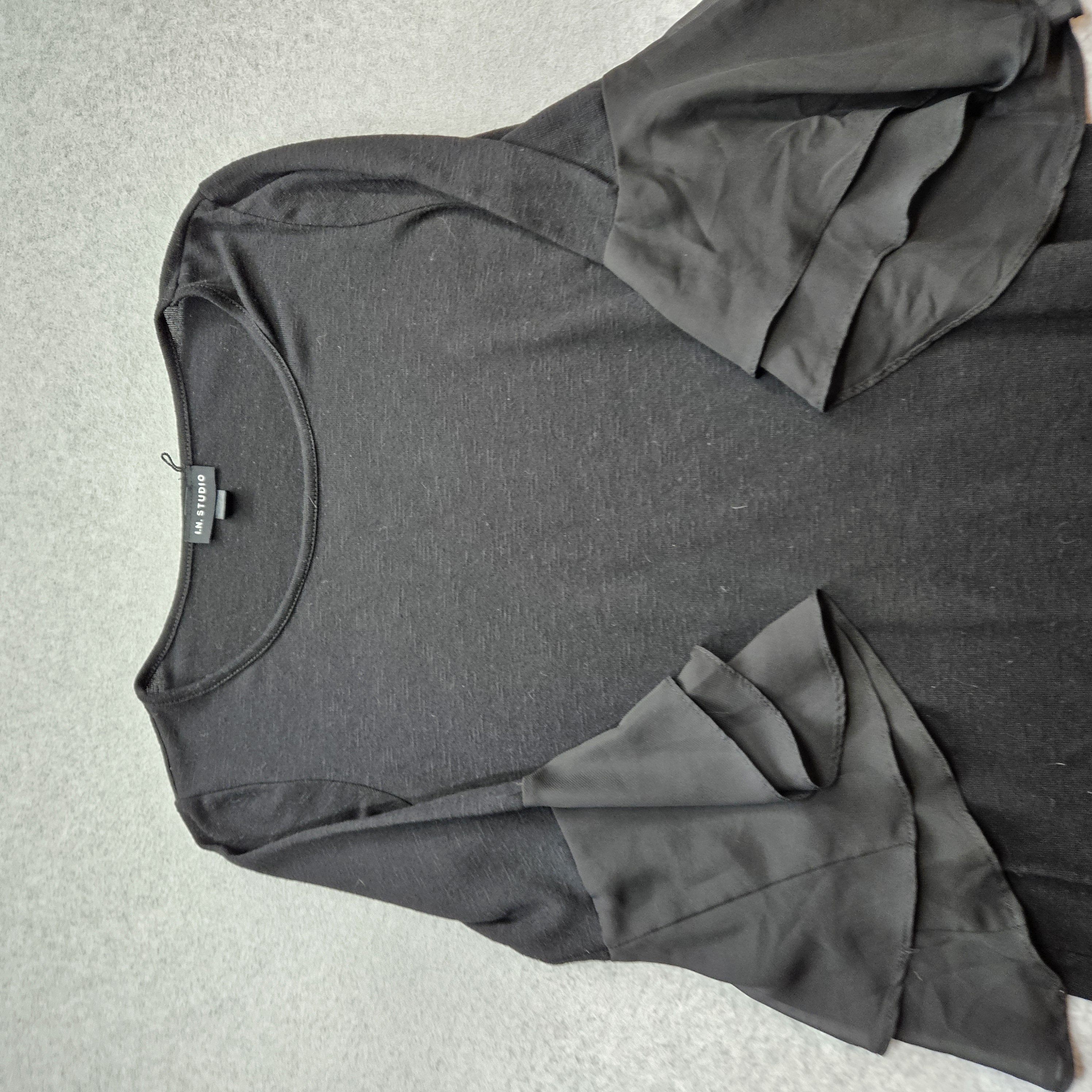 I.N. Studio Women's Medium Black Three-Quarter Butterfly Sleeves