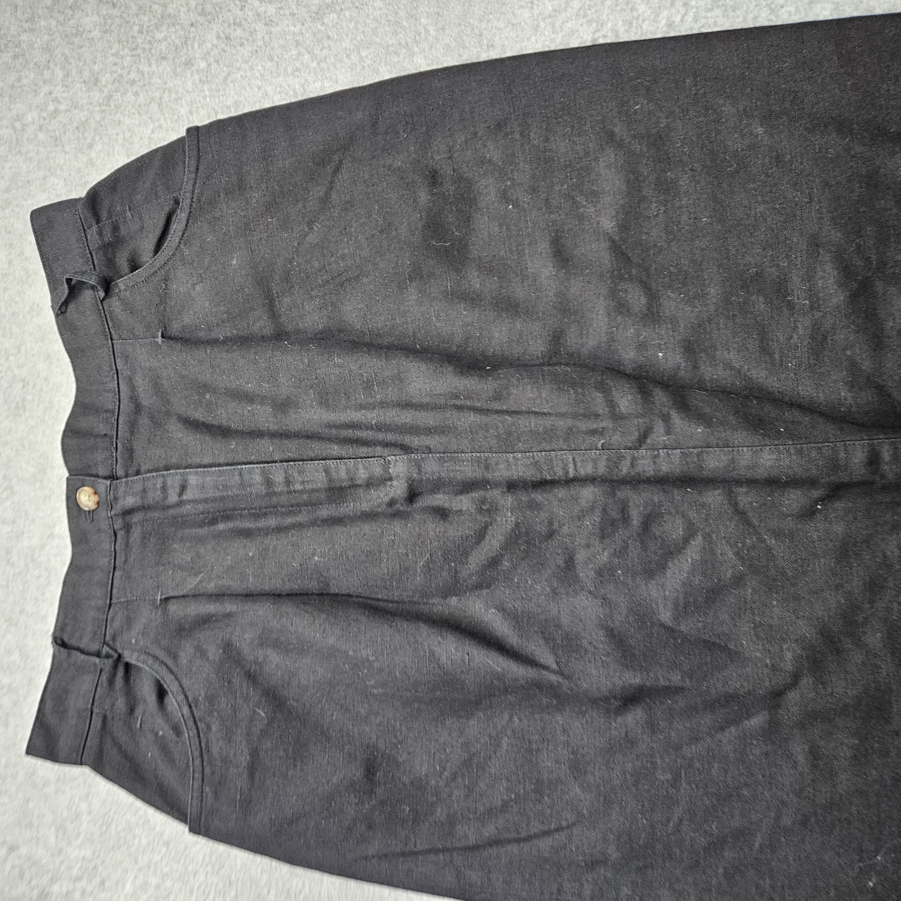 Talbots Women's 12 Black Linen Midi Skirt Jeans 