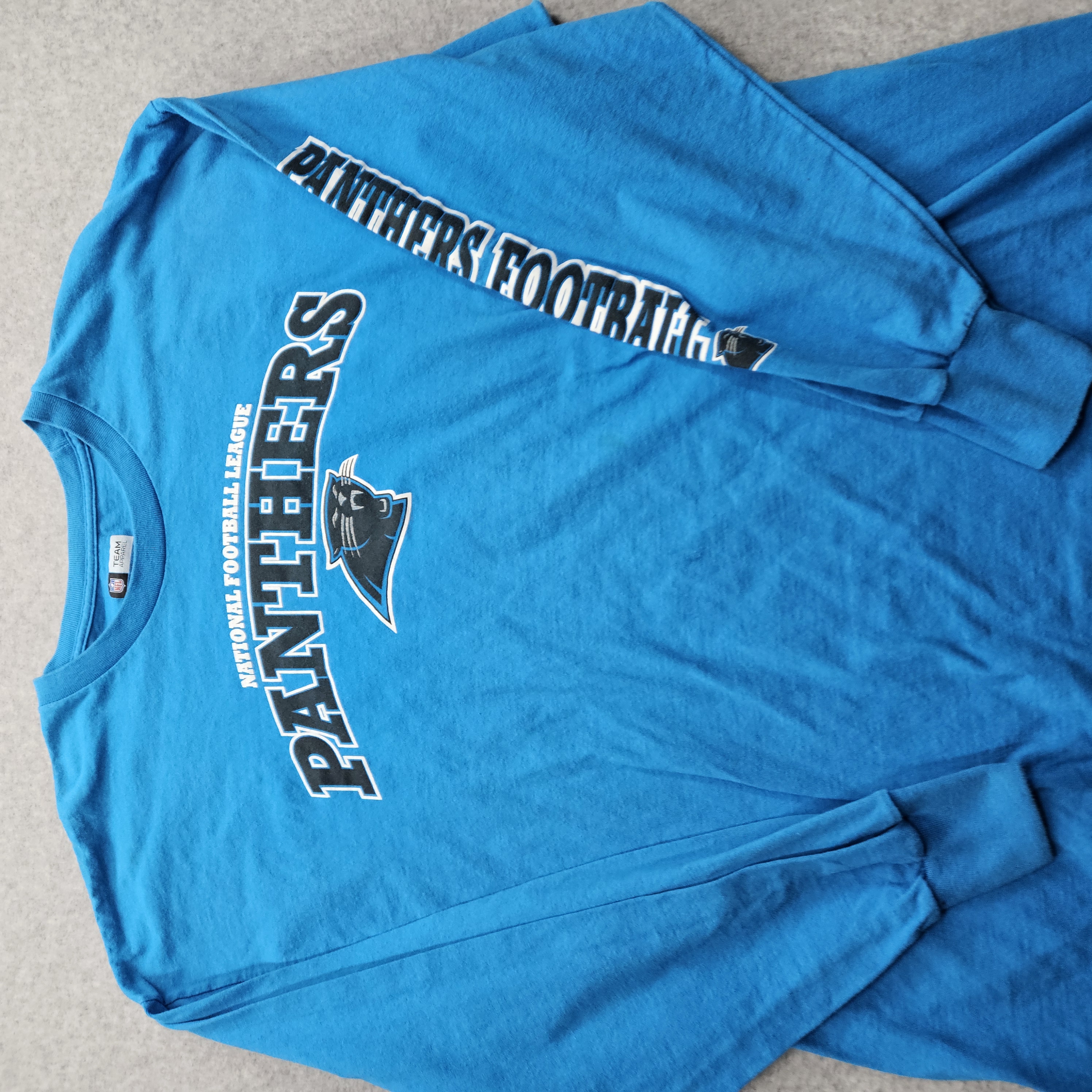 Team Apparel Men's Sky Blue National Football League Panthers Long Sleeves