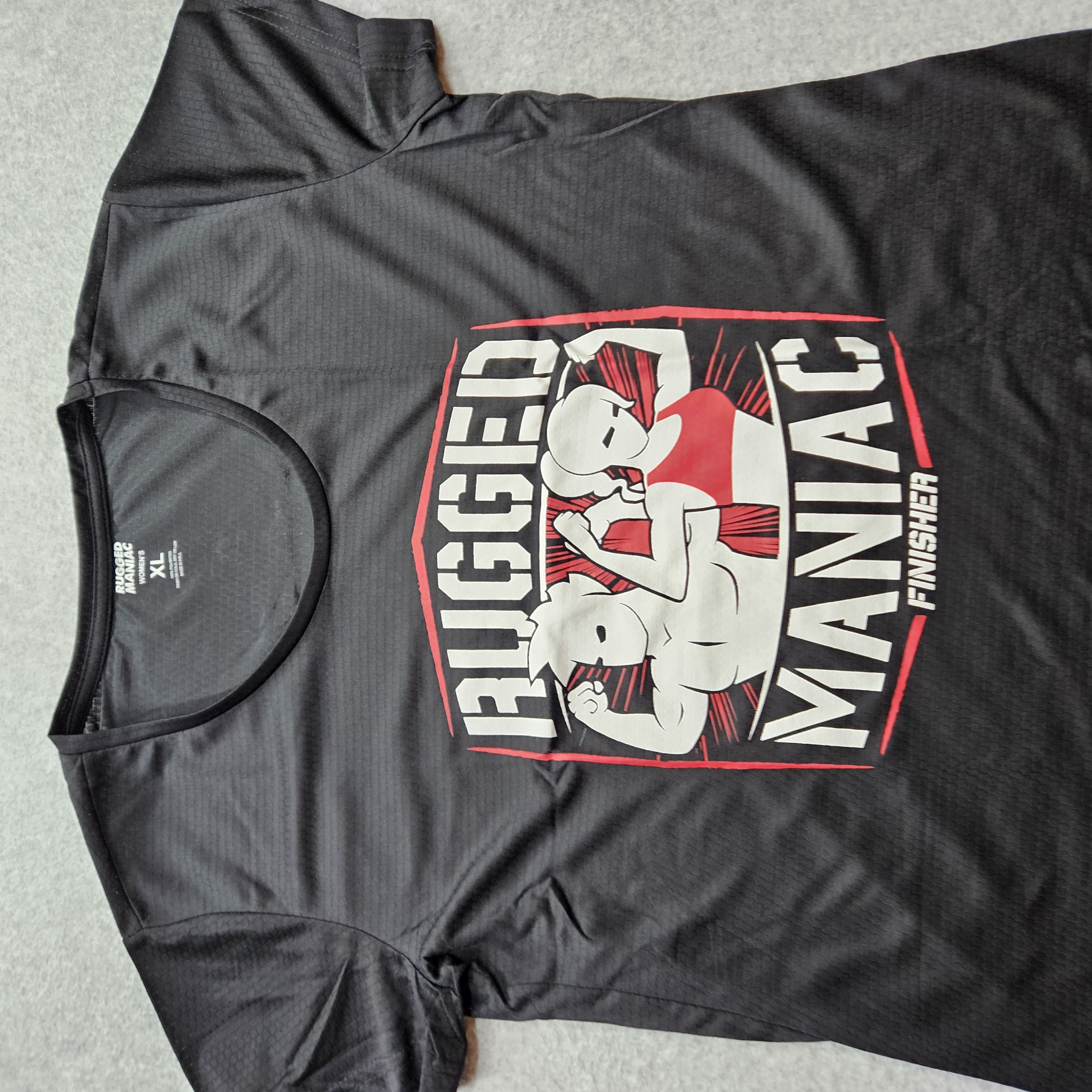 Rugged Maniac Finisher Women's XL Black Jersey Shirt NWT