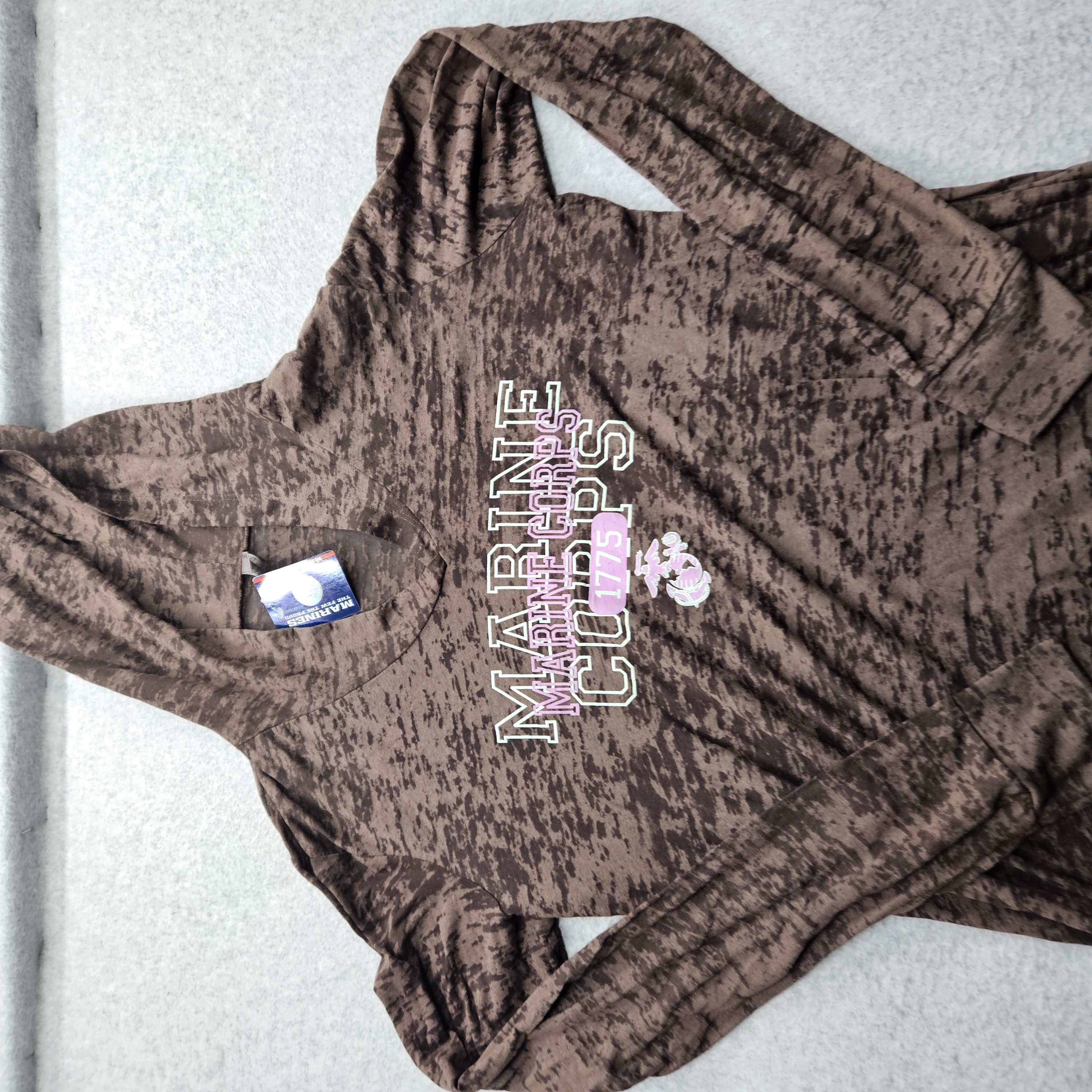 Marine Corps Next Level Women's Size 19 Brown Hoodie Jacket NWT