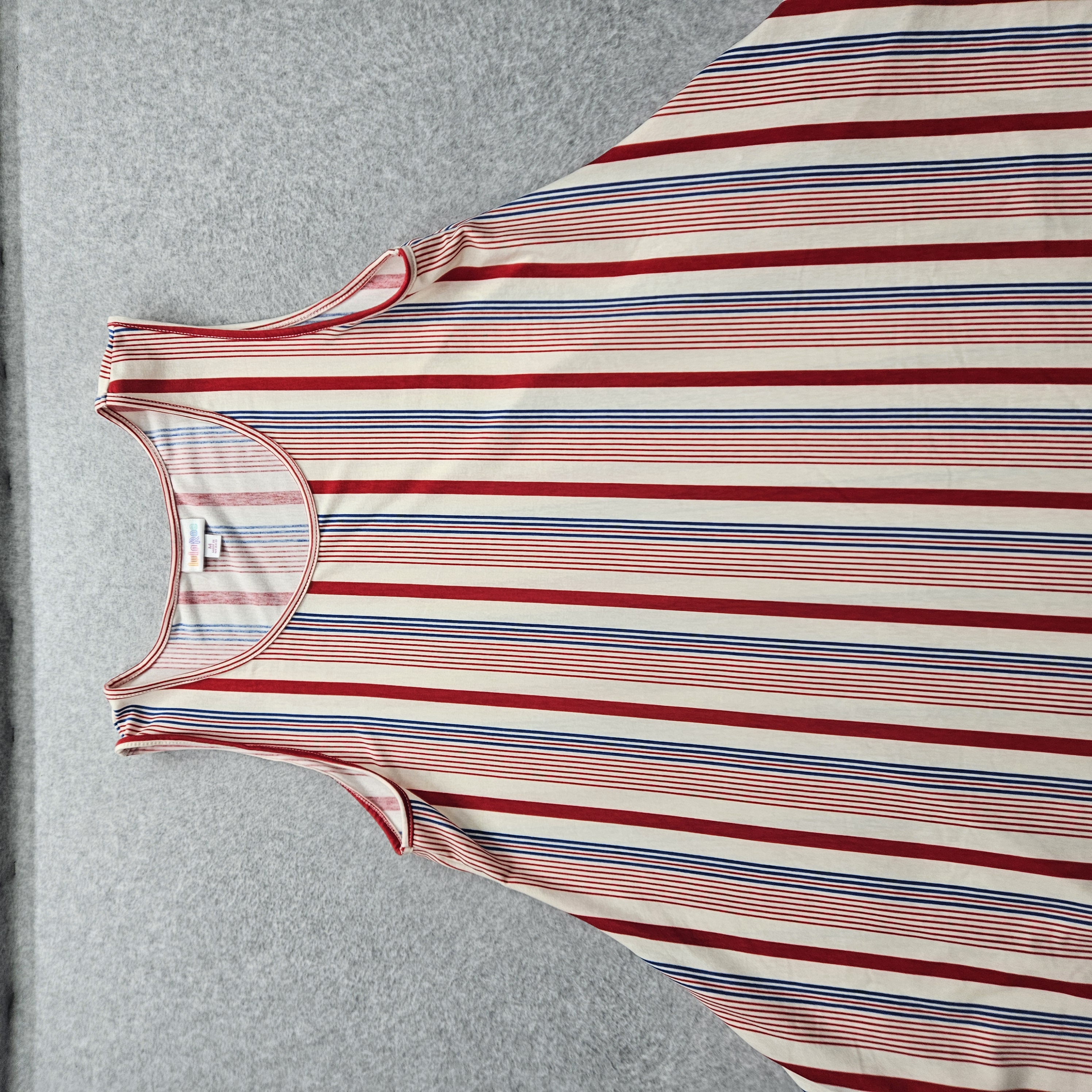 LuLaRoe Women's Medium Red Pinstripes Mini Dress