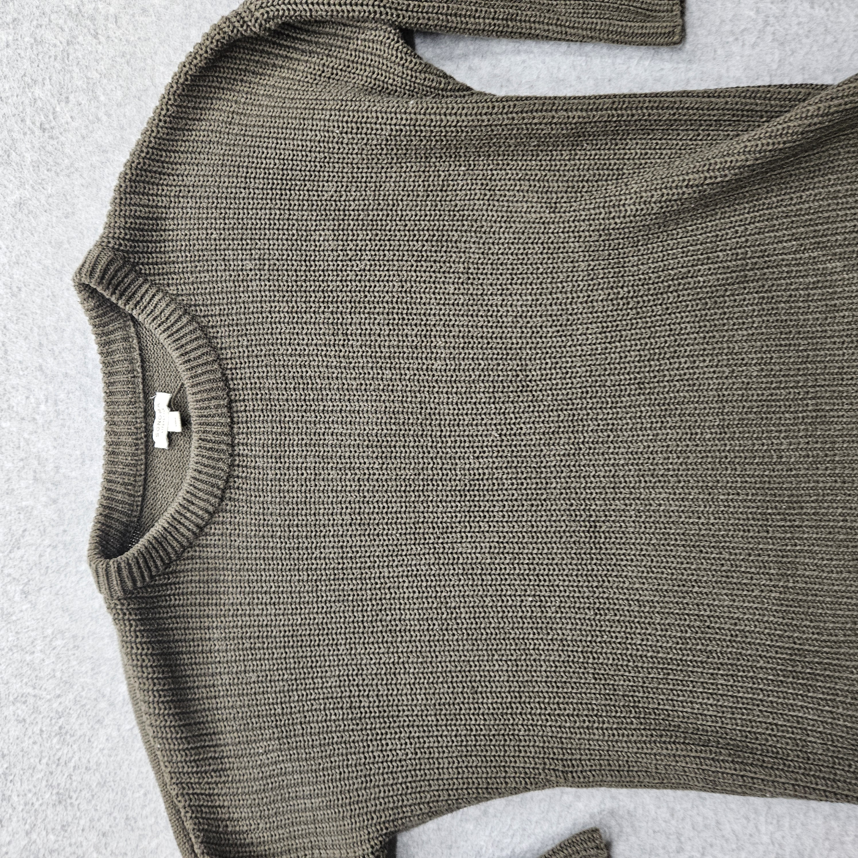 Sonoma Lifestyle Women Size Small Olive Knit Sweater Crew Neck Long Sleeve