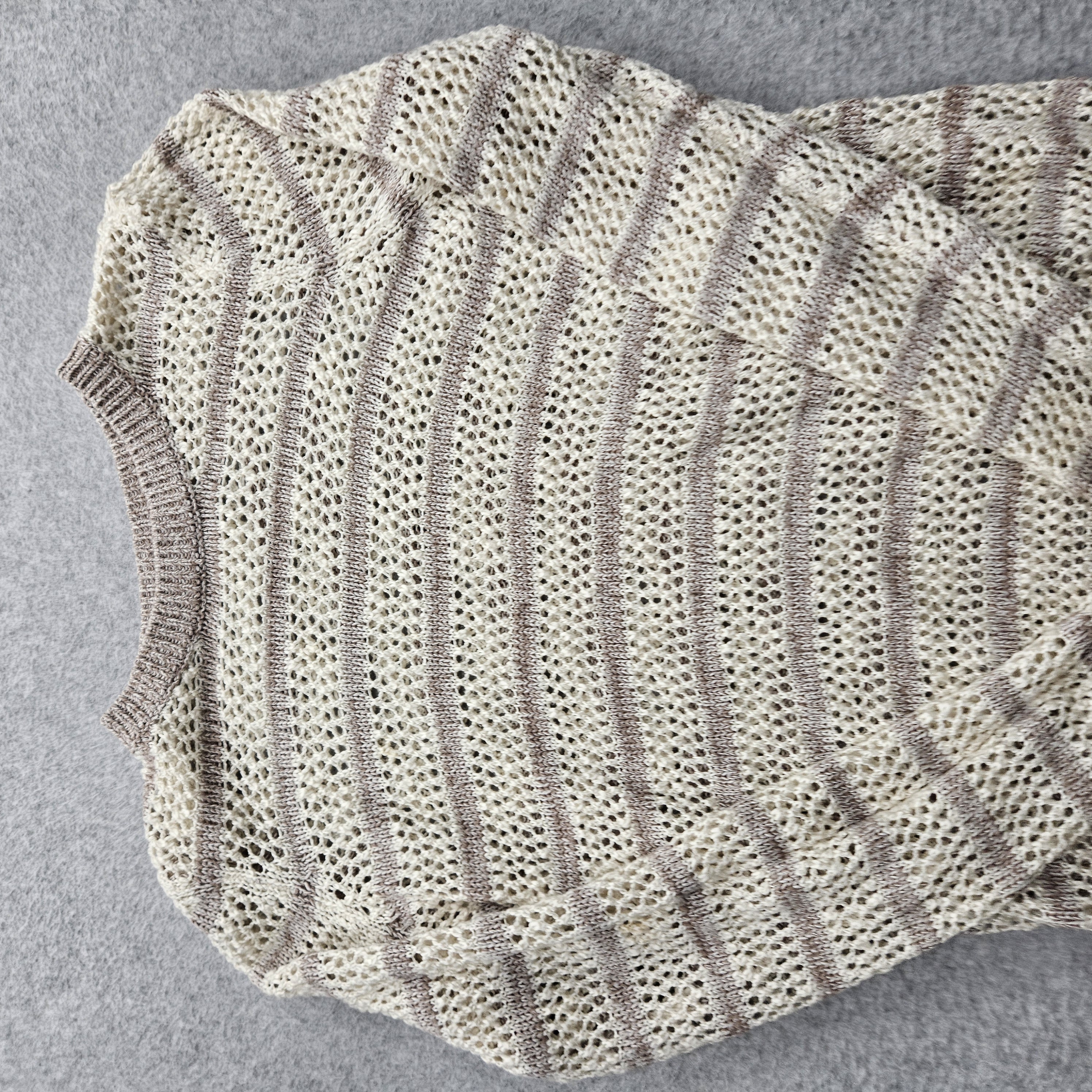 Xhilaration Women Size Small Cream Taupe Open Knit Sweater Long Sleeve