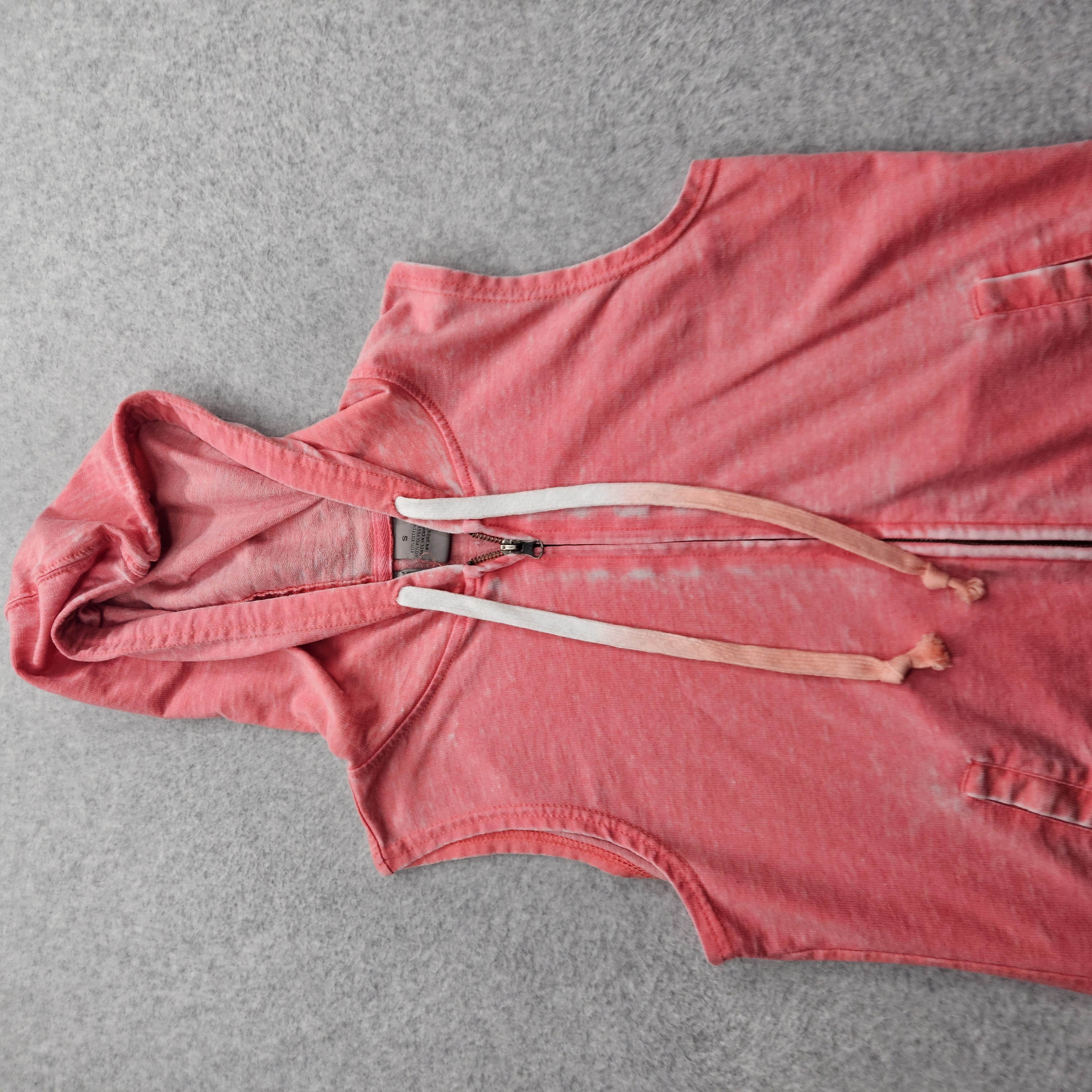 New Directions Weekend Women's Small Pink Sleeveless Hoodie Jacket