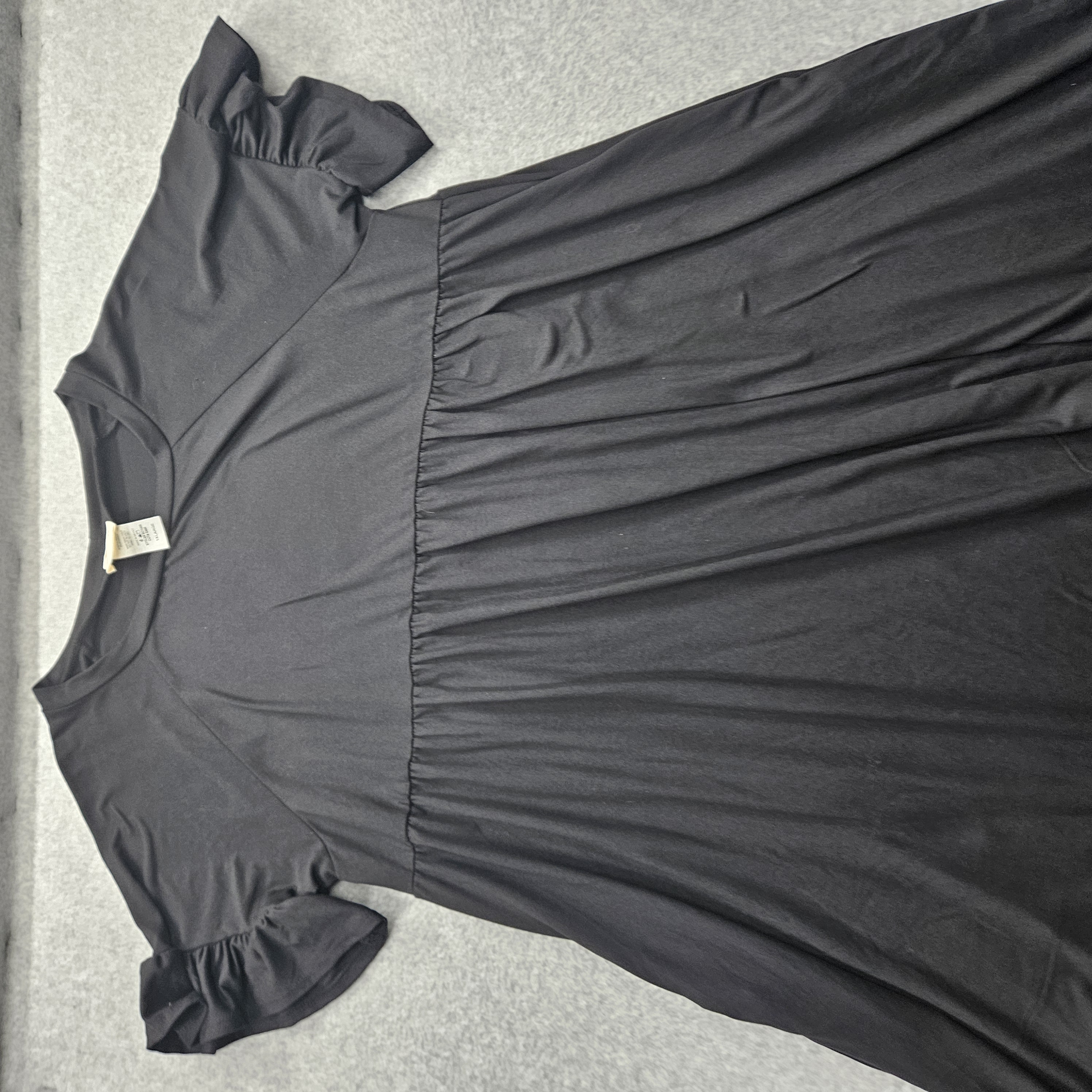 P&Rose Women's 1XLarge Black Ruffled Sleeves Dress