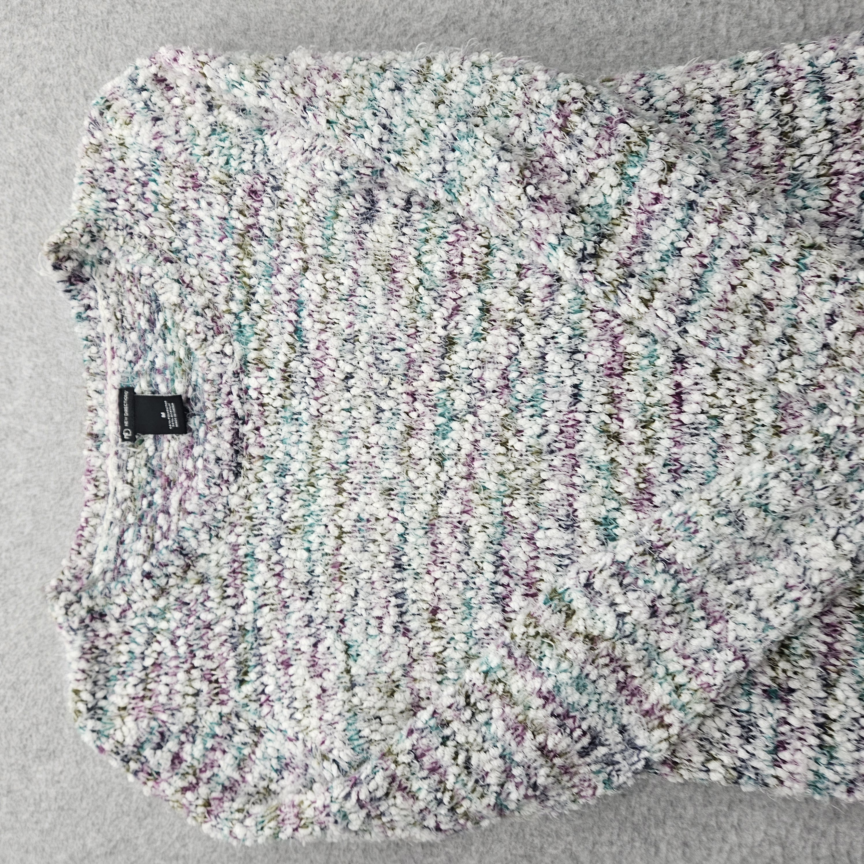 New Directions Women Size Medium Multicolor Bouclé Knit Sweater NWT