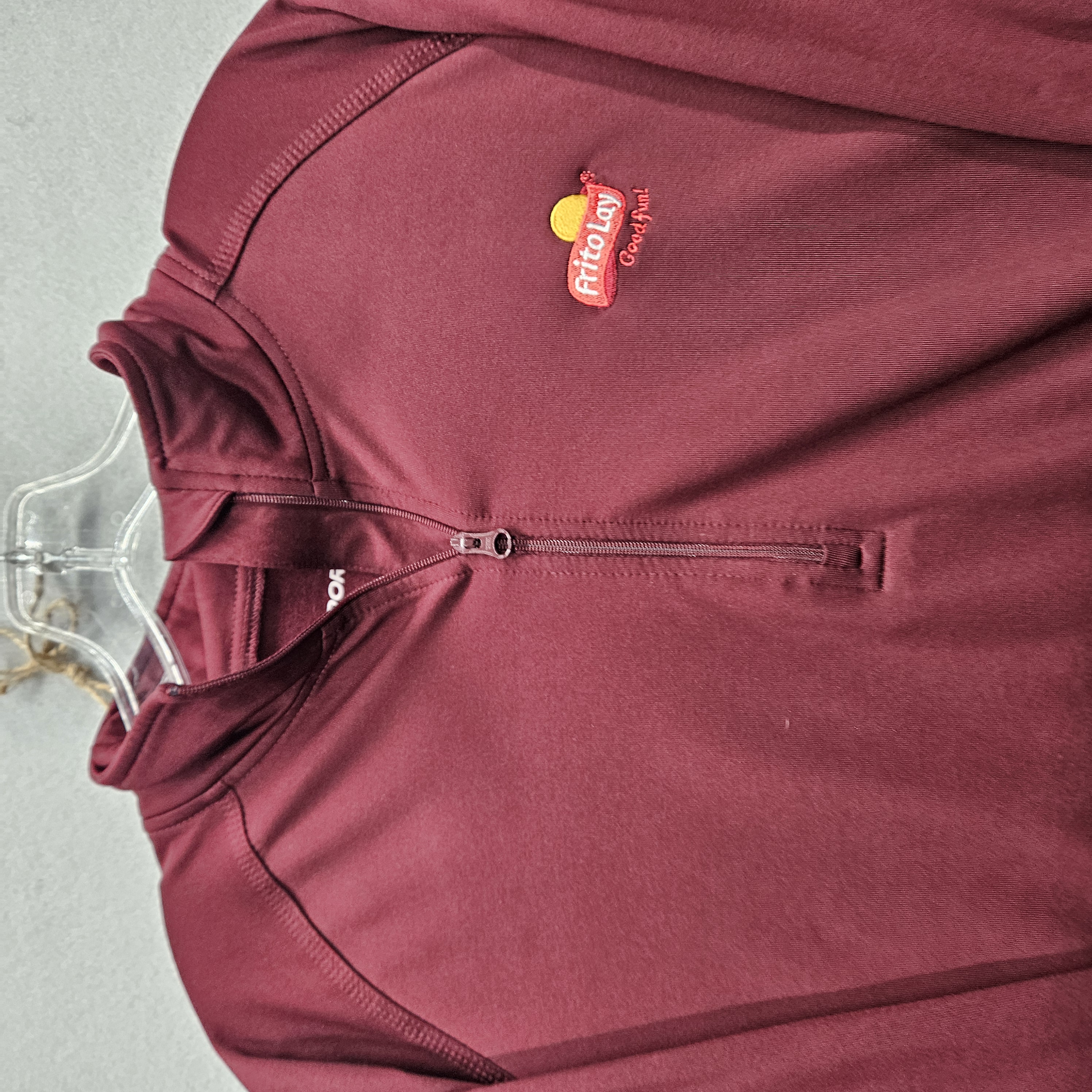 Frito Lay Sport-Tek Men's Large Maroon Long Sleeve 1/4 Zip Shirt