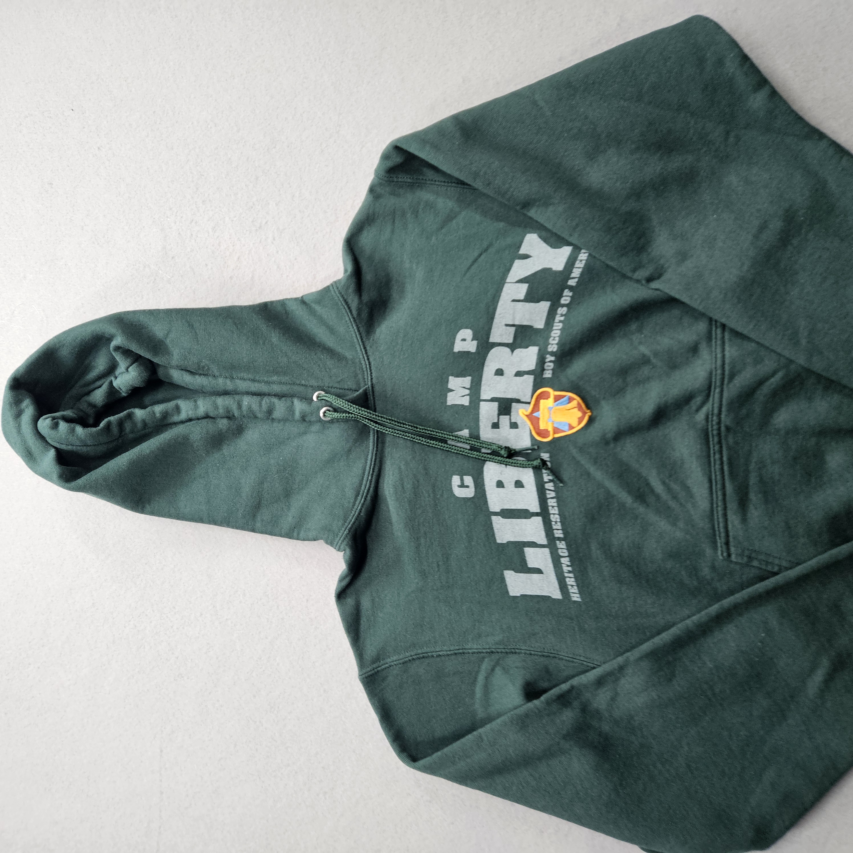 Camp Liberty Boy Scouts Hoodie Port & Company Men's Size Small Green