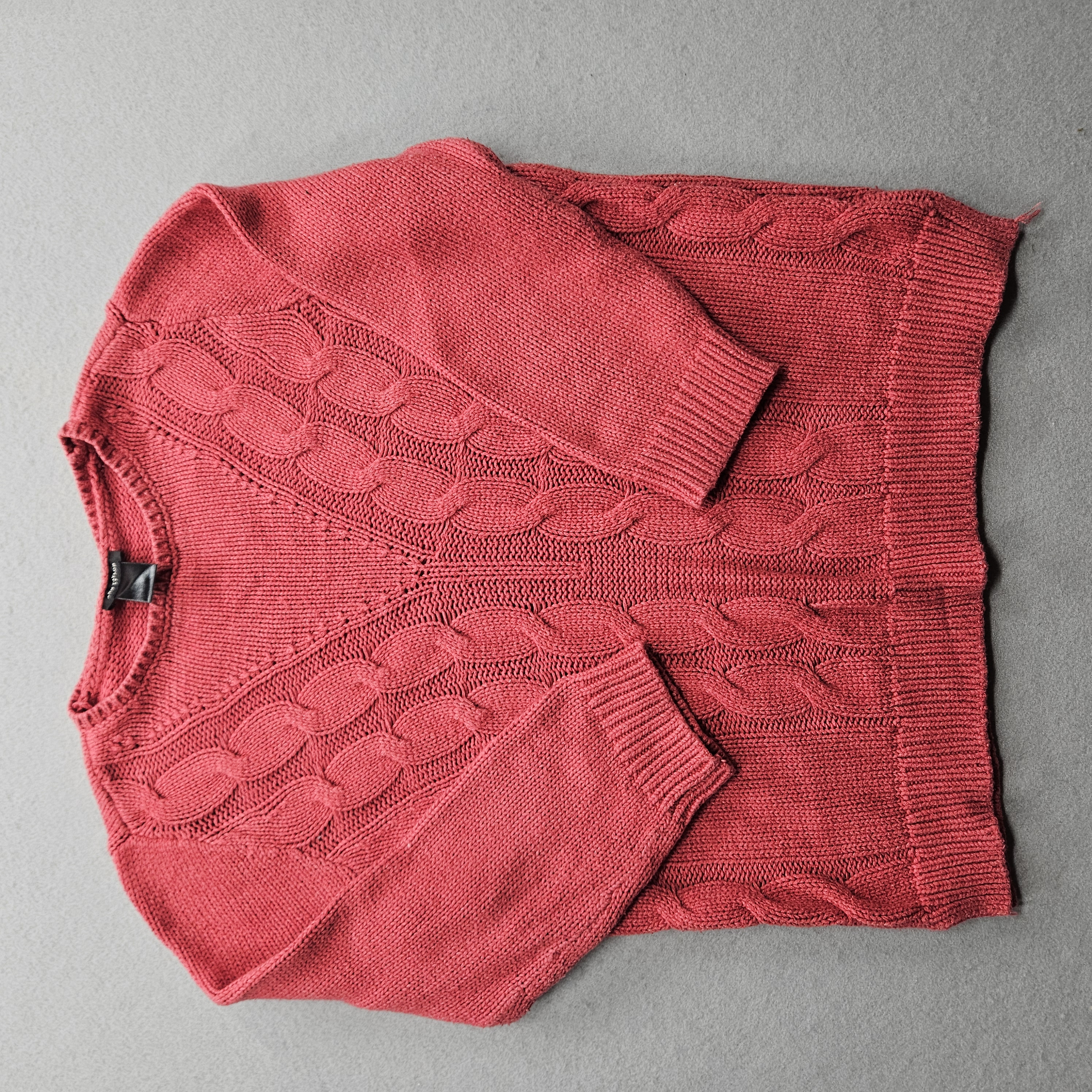 Ann Taylor Women's Size Small Red Cable Knit Sweater Long Sleeve
