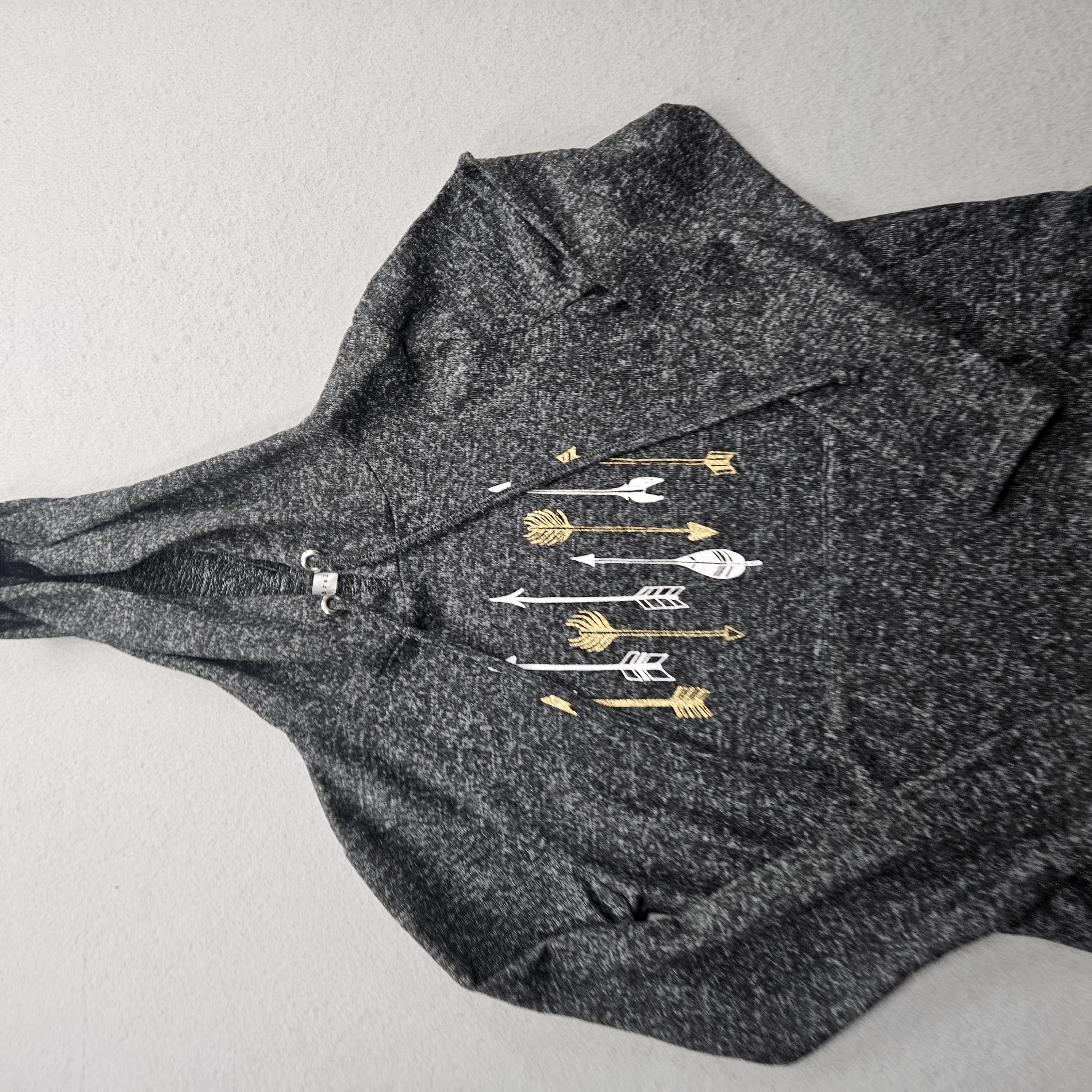 Retrology Women’s Small Gray with Arrow Prints L/S Hoodie