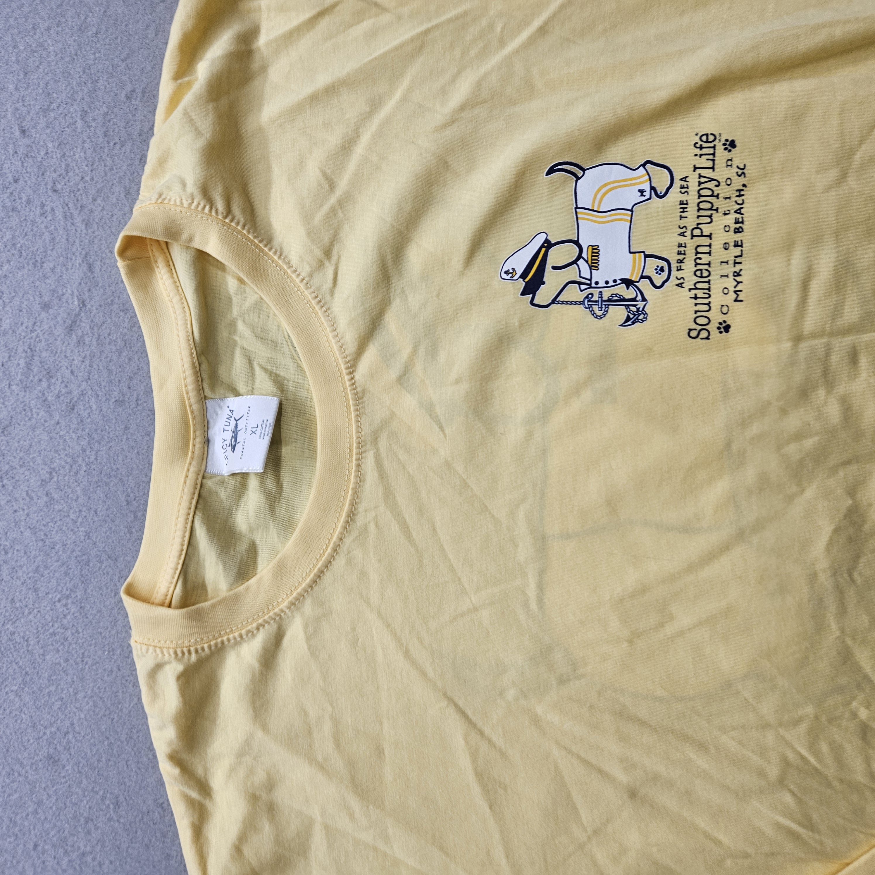 Spicy Tuna Women's XL Yellow Southern Puppy Life L/S Tshirt 