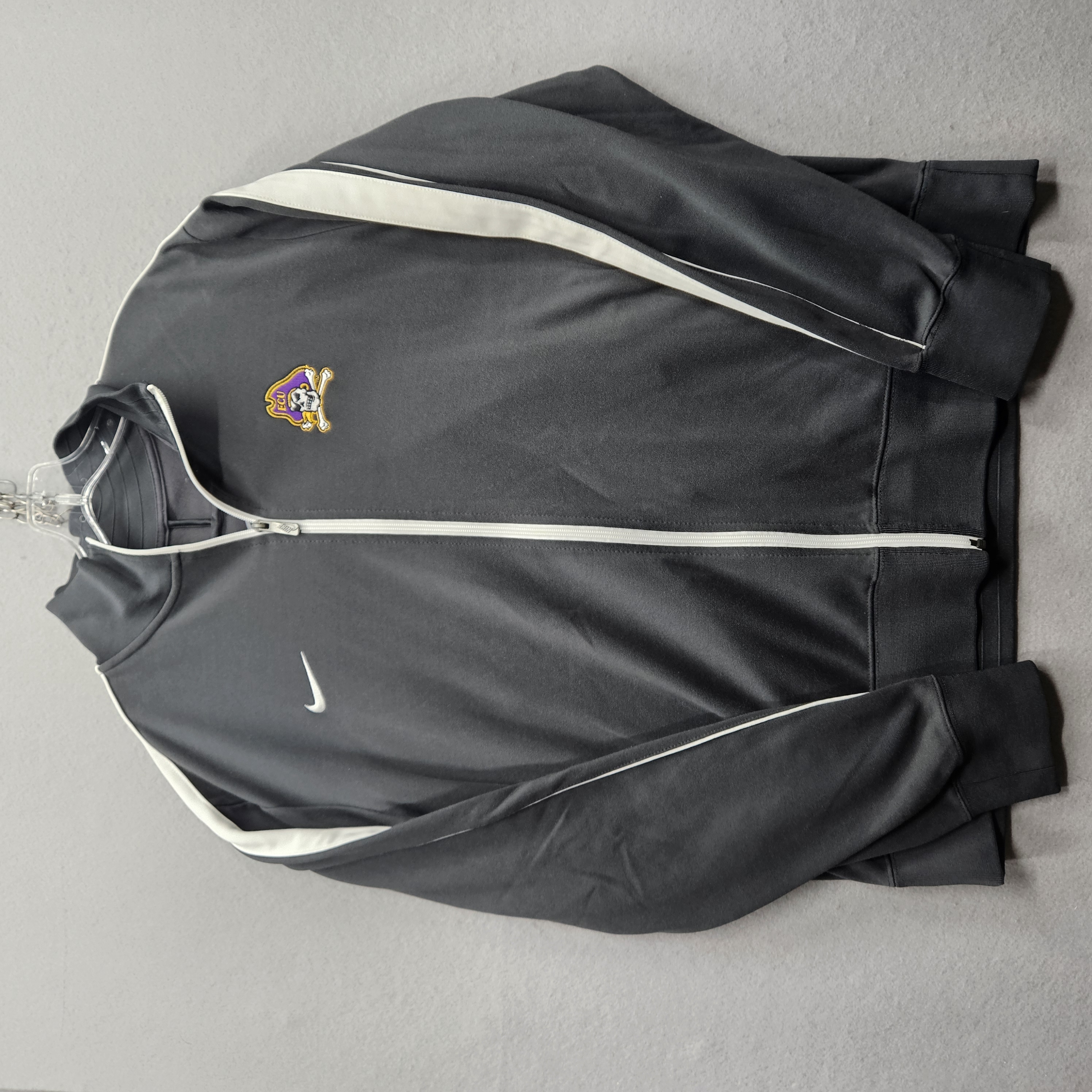 Nike Men's XXL Black and White with ECU Pirates embroidered logo Full Zip