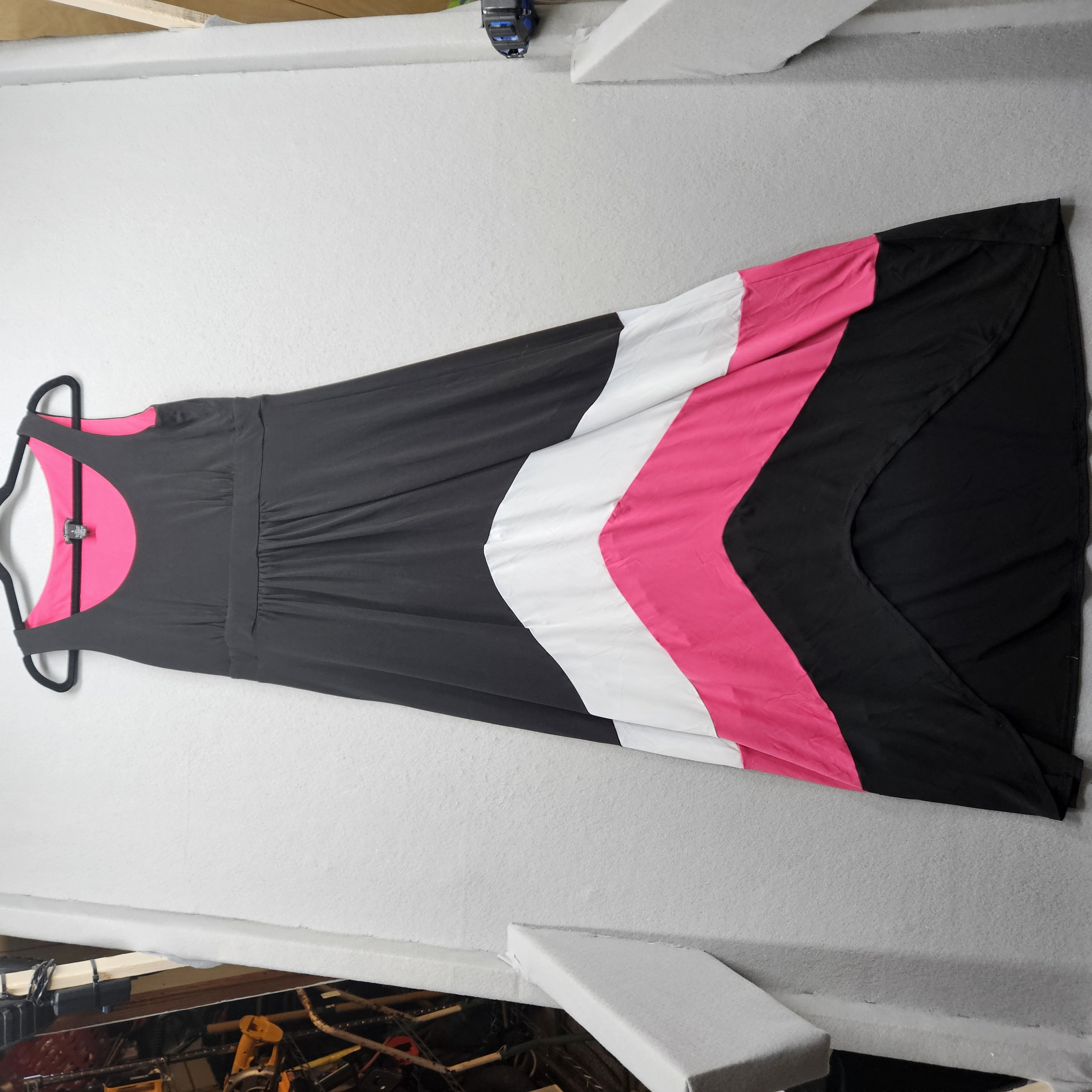 New Directions Women's Size 6 Black Pink White Sleeveless Colorblock Dress