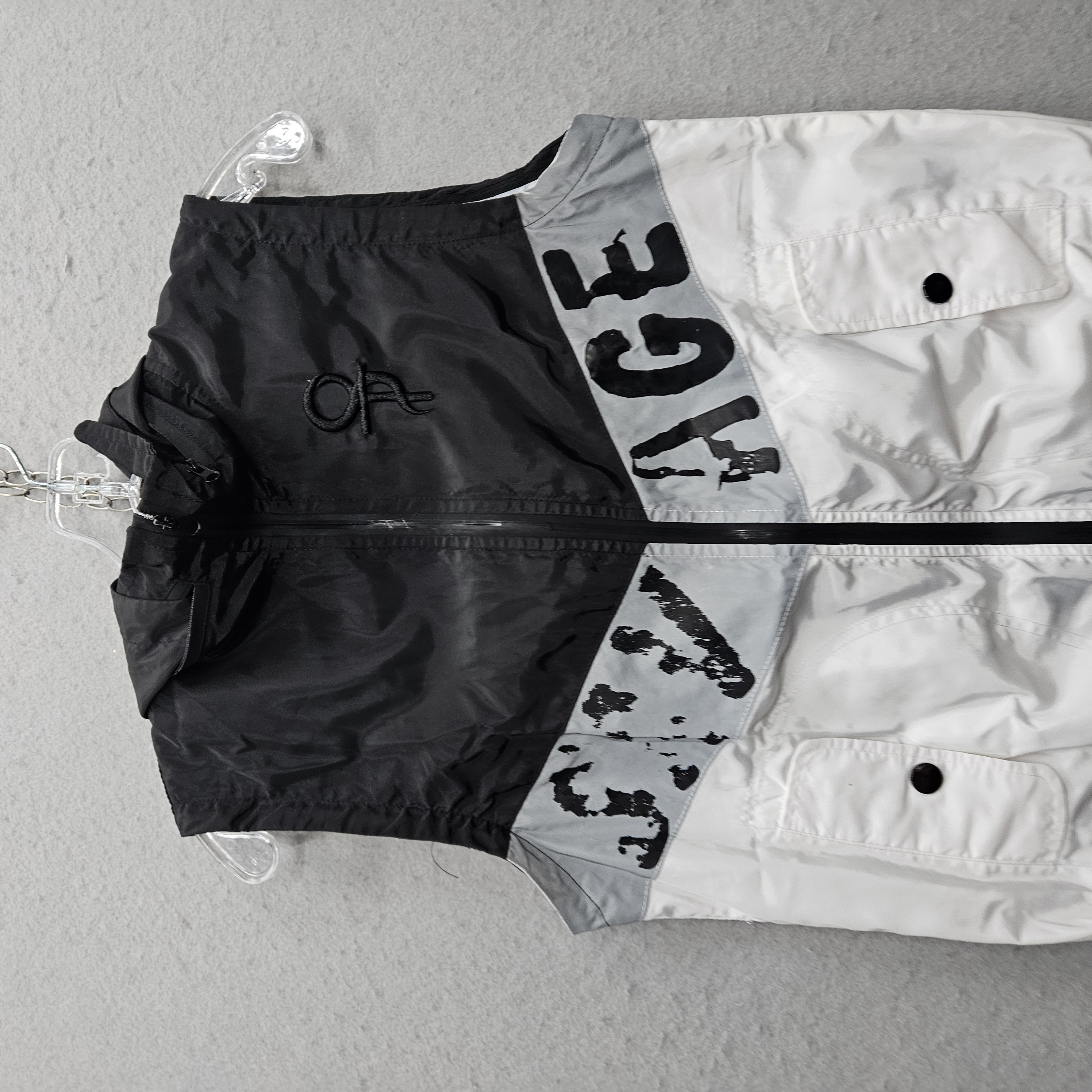 Savage Boan Again Men's XS Black & White Sleeveless Windbreaker Hoodie