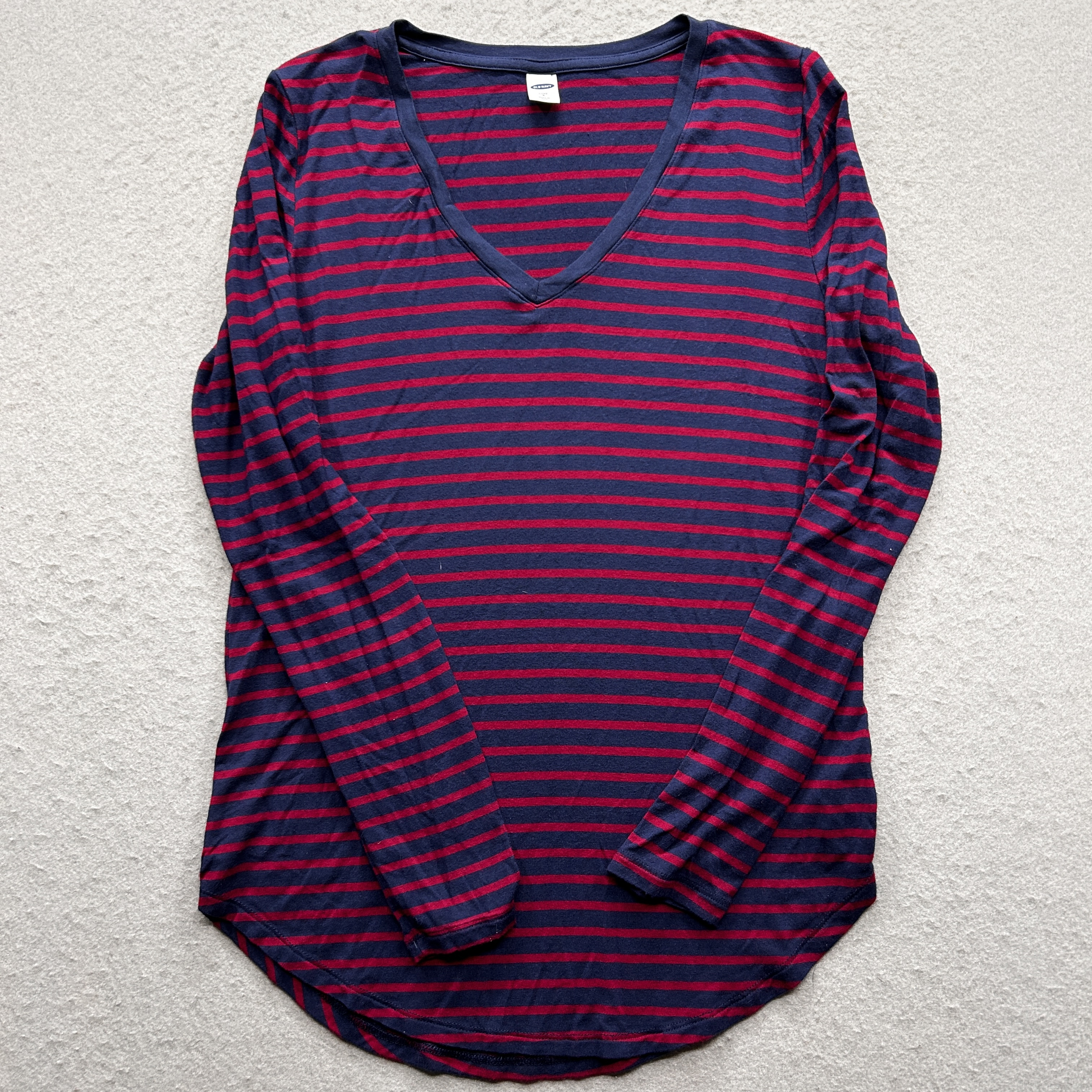 Old Navy Women's Small Navy Red Stripe Top