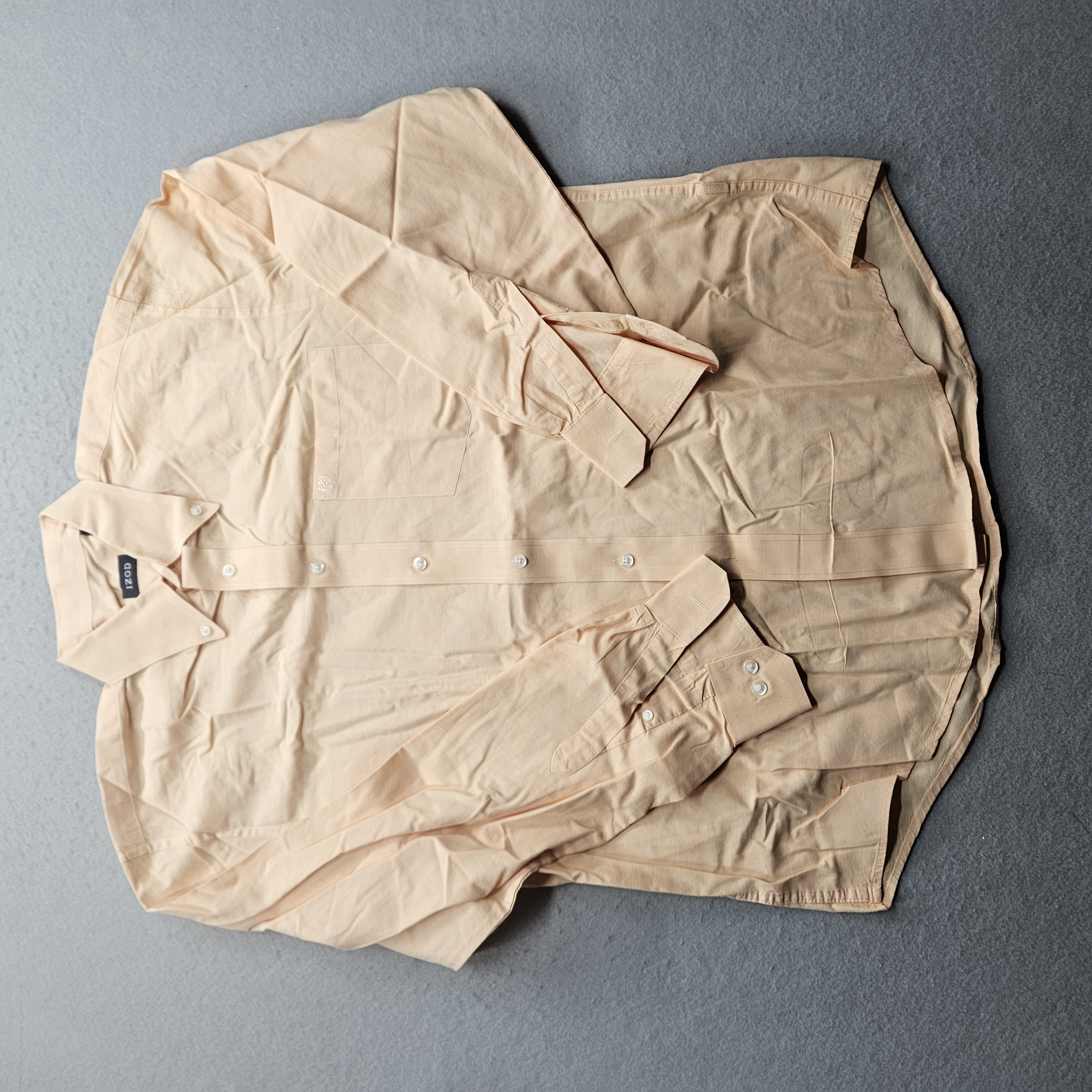 IZOD Men's Large Beige Button Down Dress Shirt