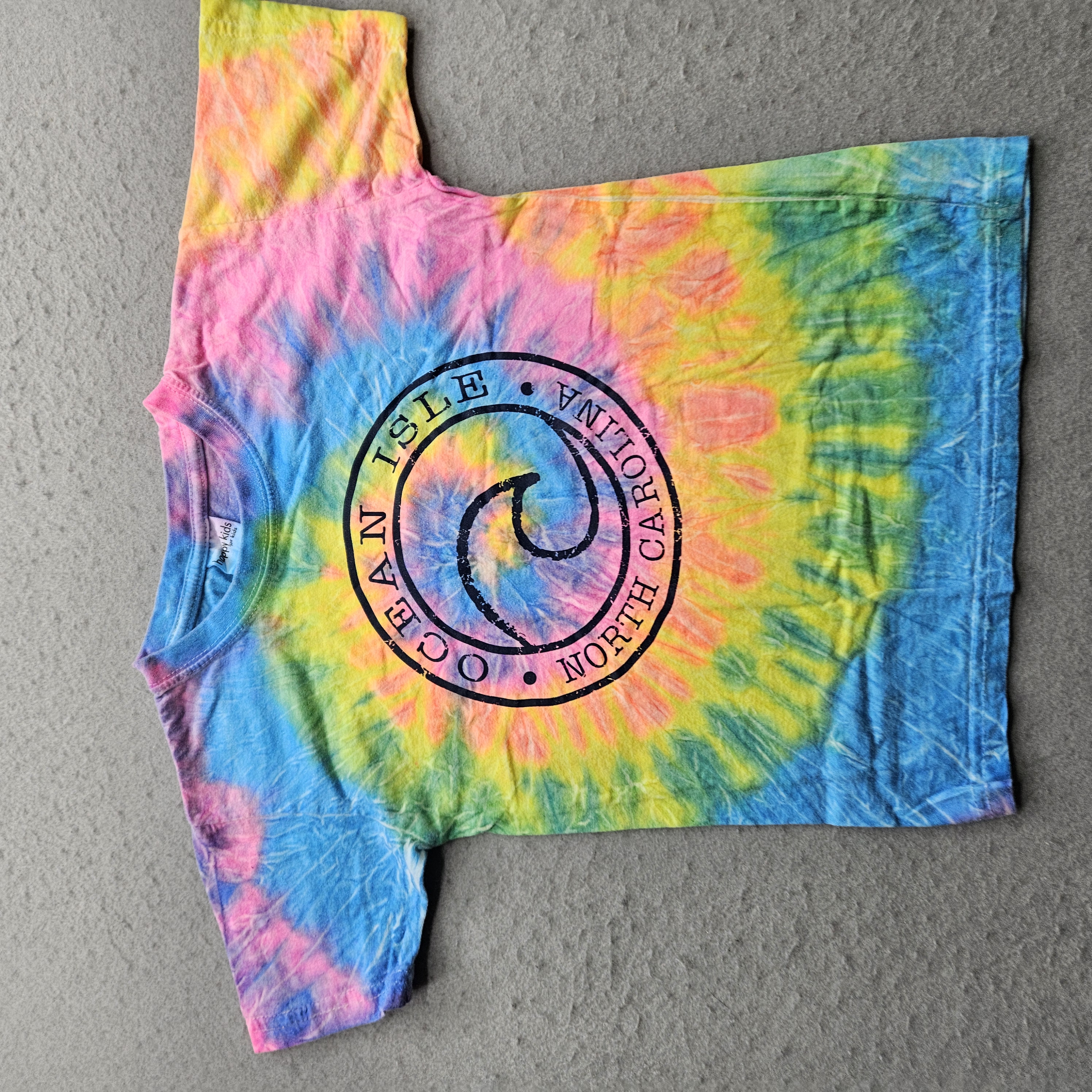 Ocean Isle North Carolina Happy Kids Girl's Small Tie-Dye Shirt