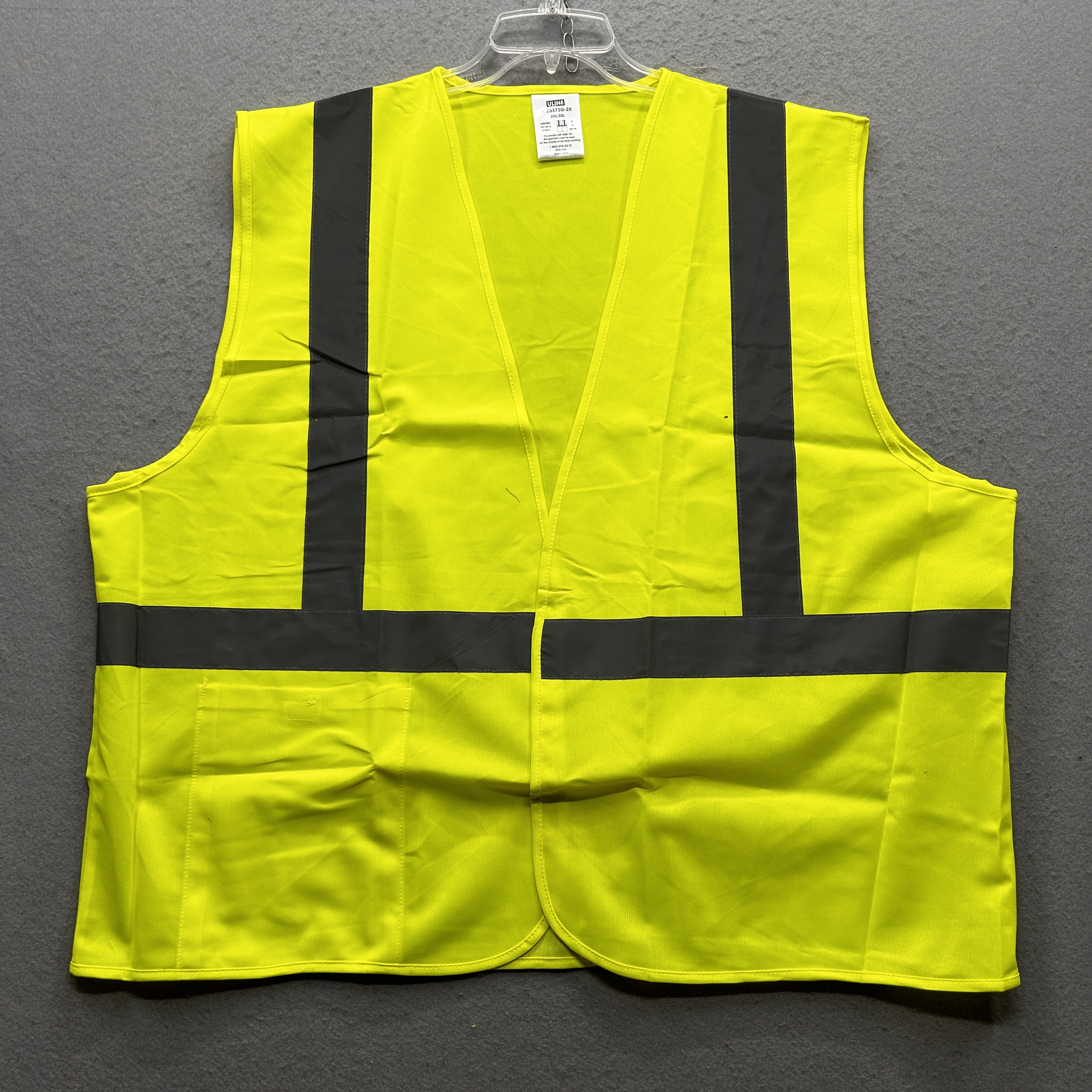 Uline Men's 2XL/3XL Yellow Safety Vest Reflective New