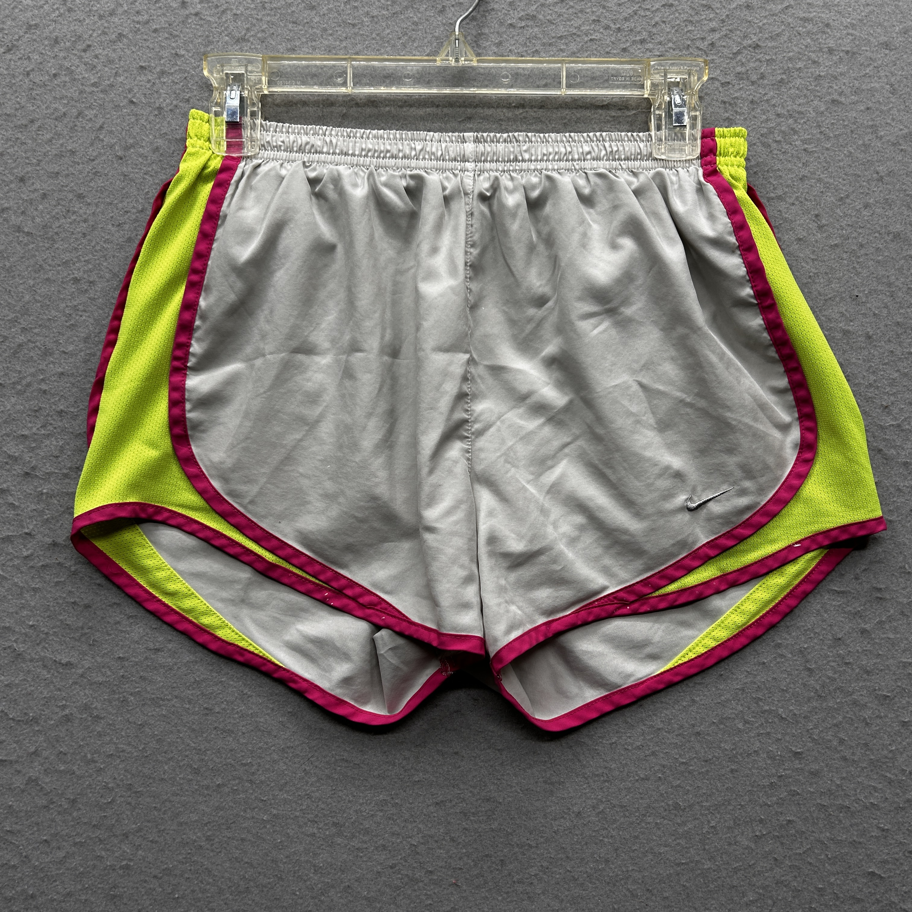 Nike Dri-Fit Women's Small Gray with Neon Green Active Sportswear Shorts