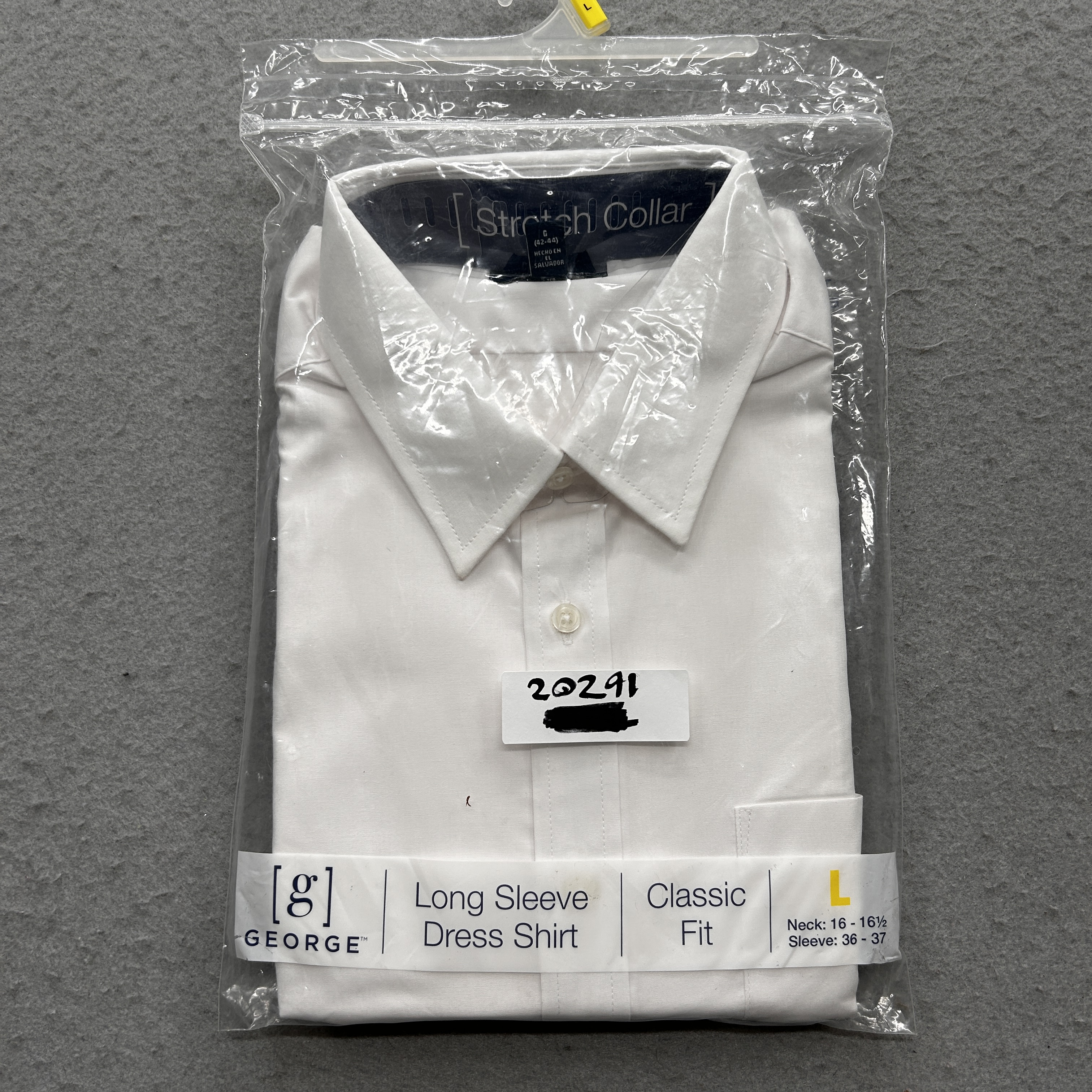 George Men's Large White Dress Shirt Long Sleeve Classic NWT
