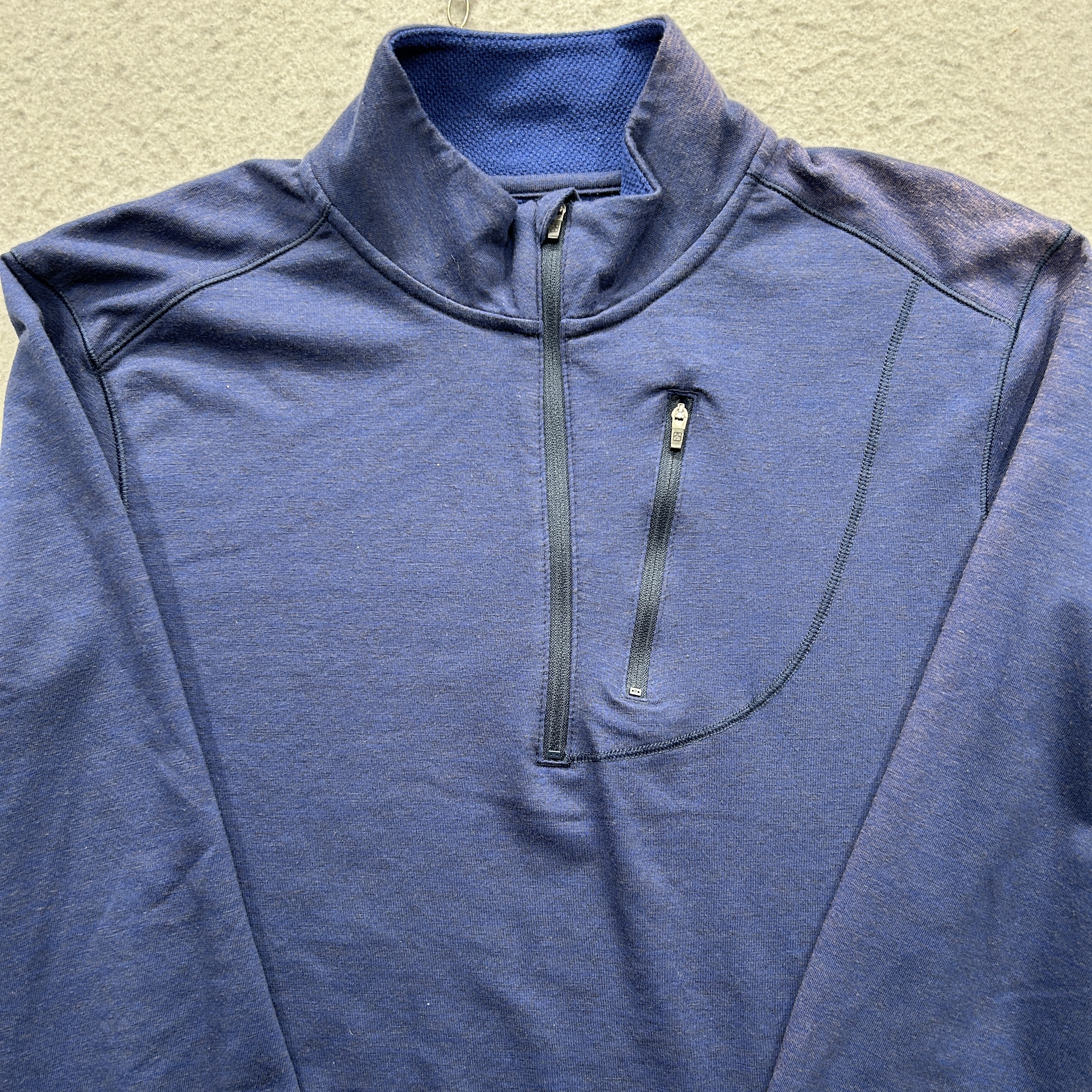 Swisstech Men's Medium Navy Long Sleeve Activewear 1/4 Zip with Zippered Pocket
