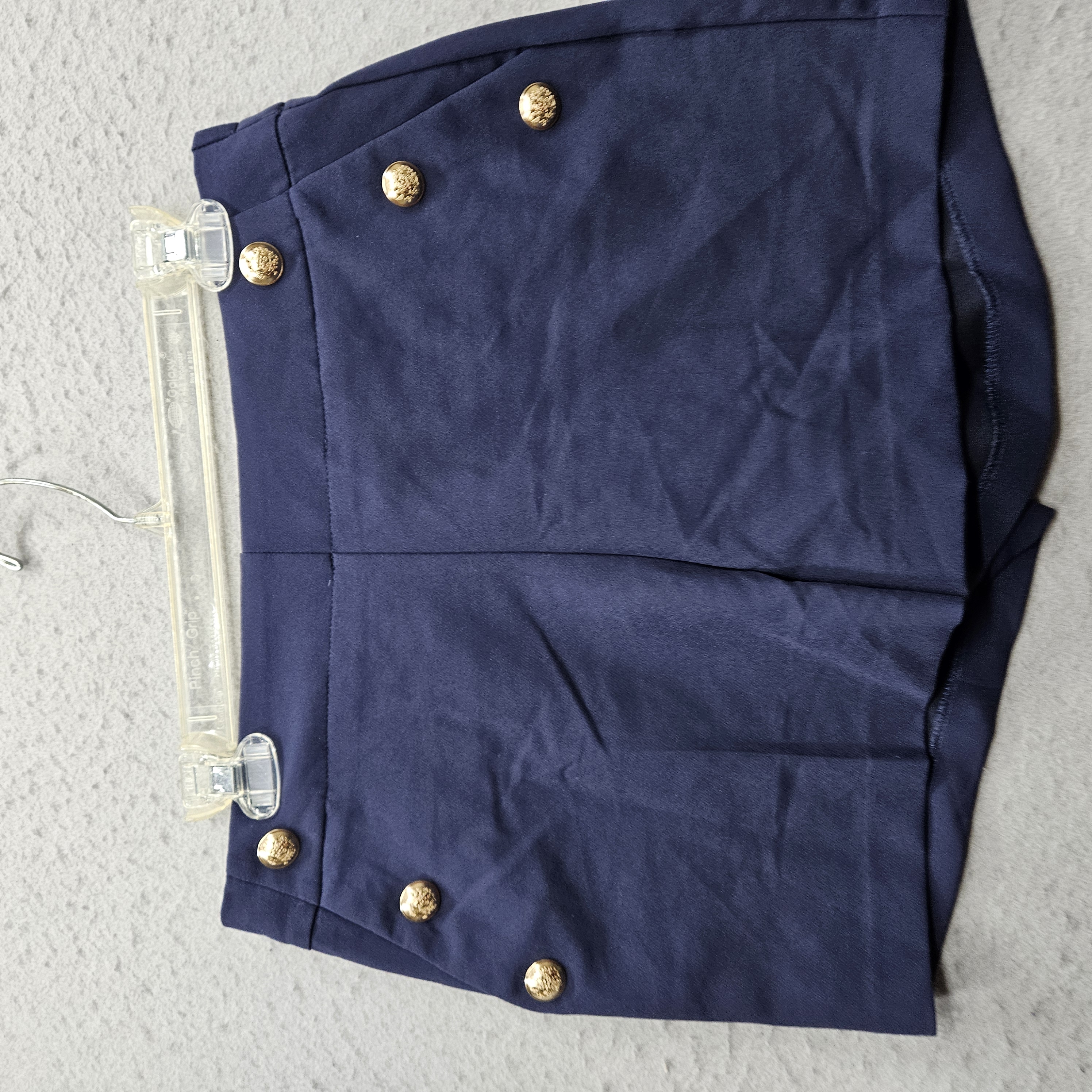 Nicole Miller New York Women's Size 8 Navy High Rise Gold Button Shorts
