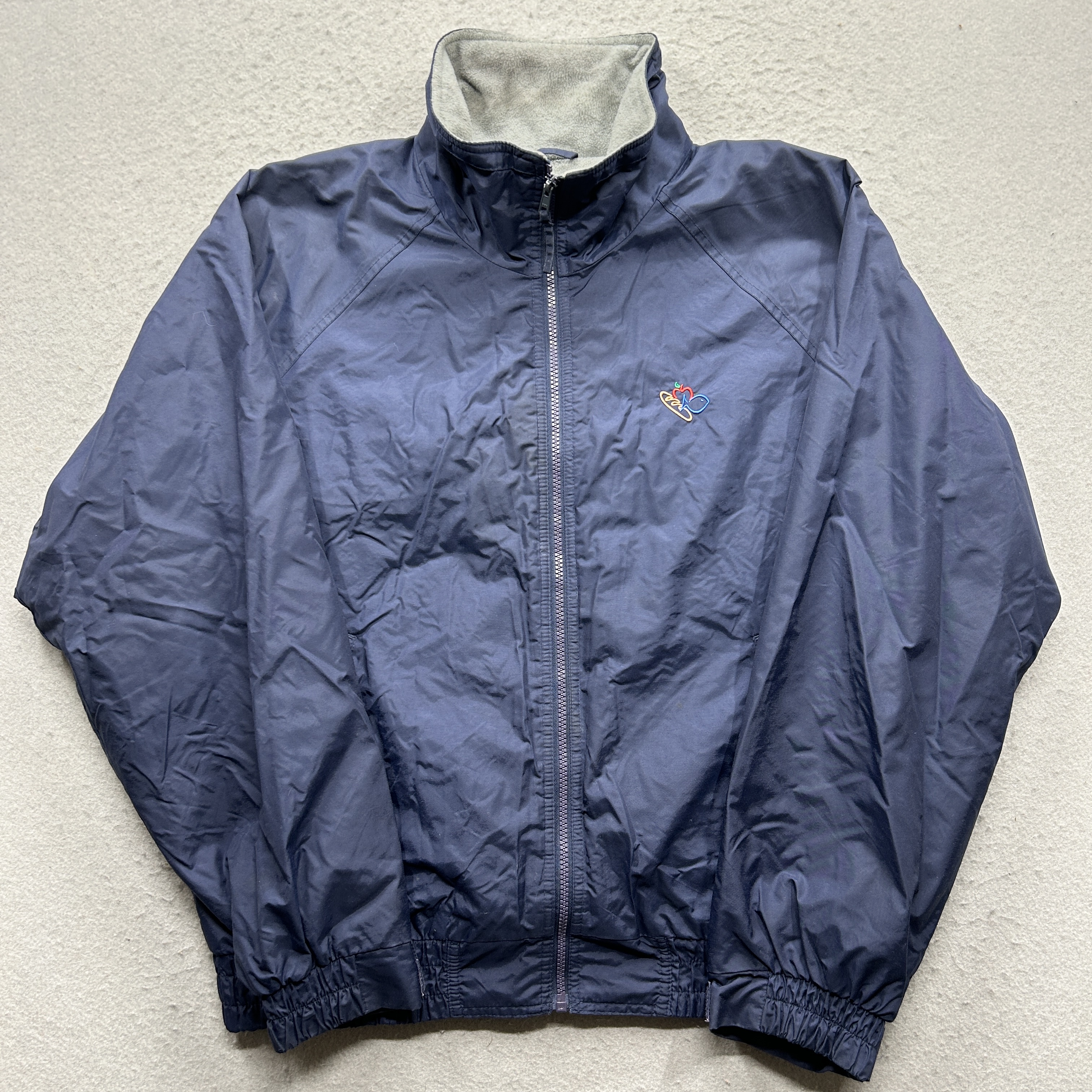 Harris Teeter Port Authority Men's Size M Navy Full Zip Fleece Lined Jacket