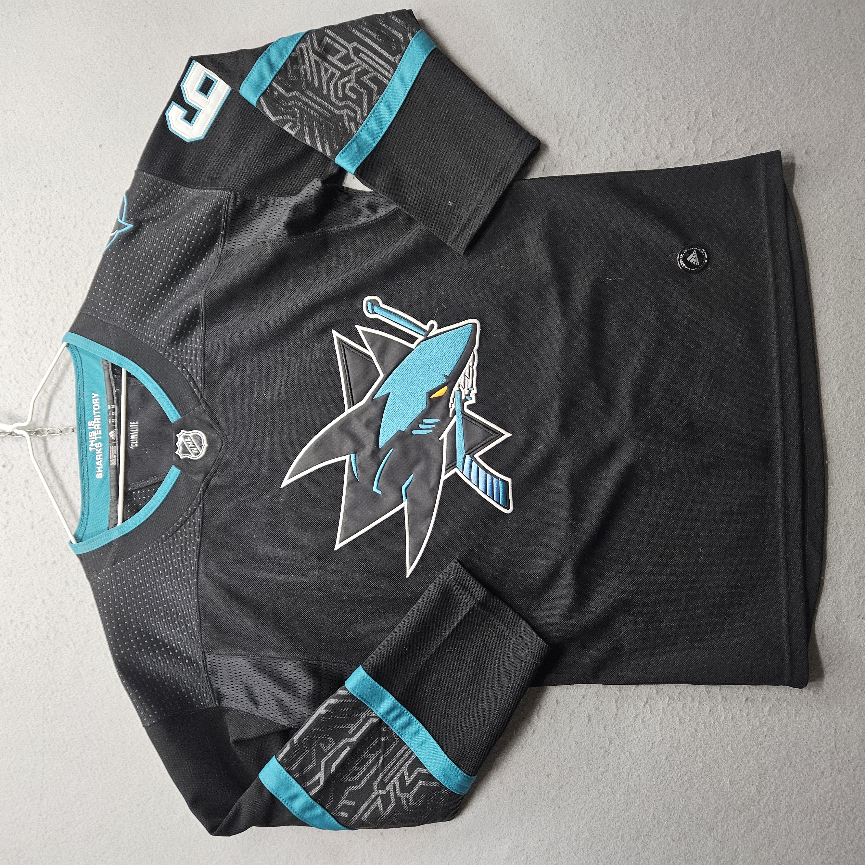 San Jose Sharks Erik Karlsson #65 Men's Hockey Jersey XL Black Teal Adidas