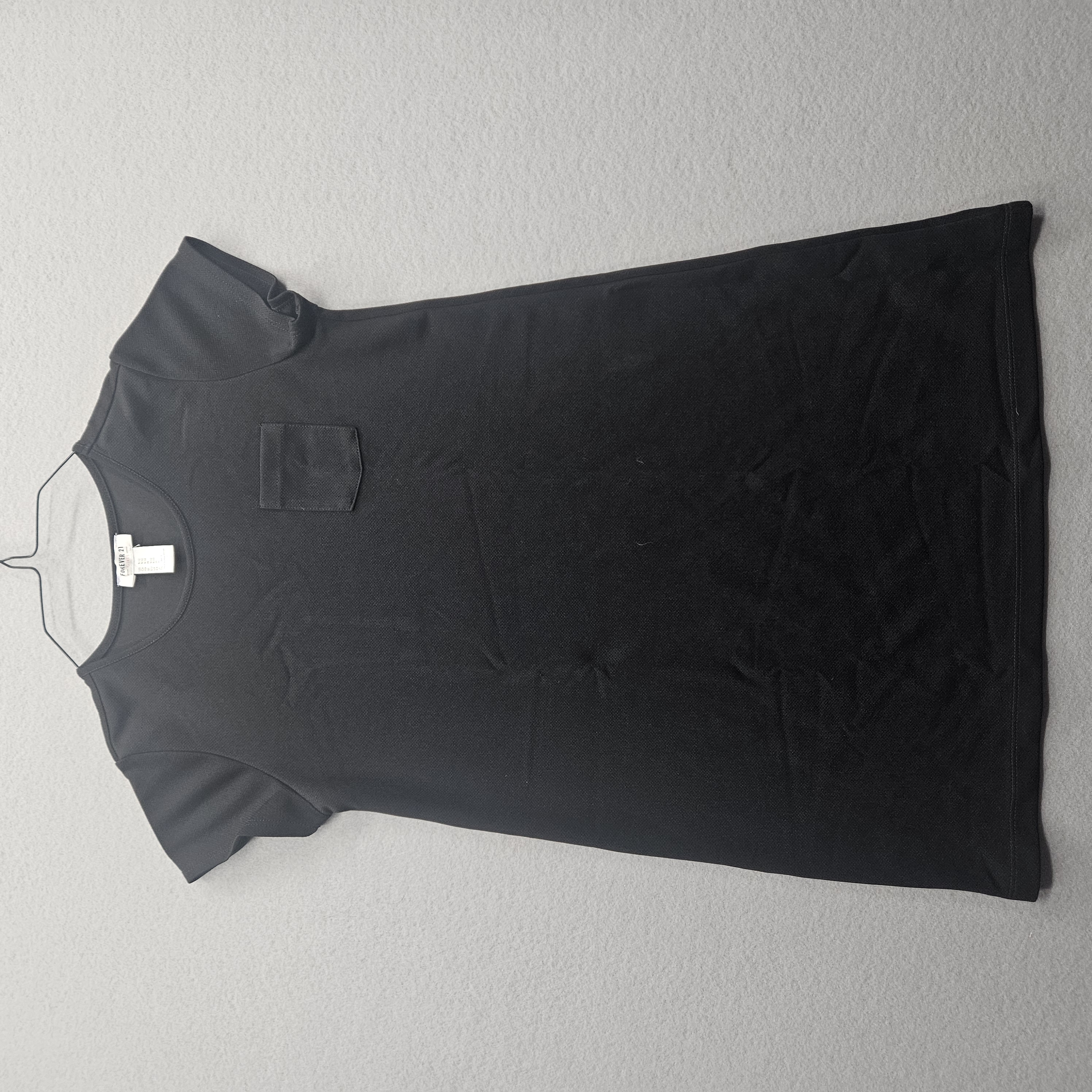 Forever 21 Girls Size 9/10 Black Short Sleeve Pocket T-Shirt Dress
