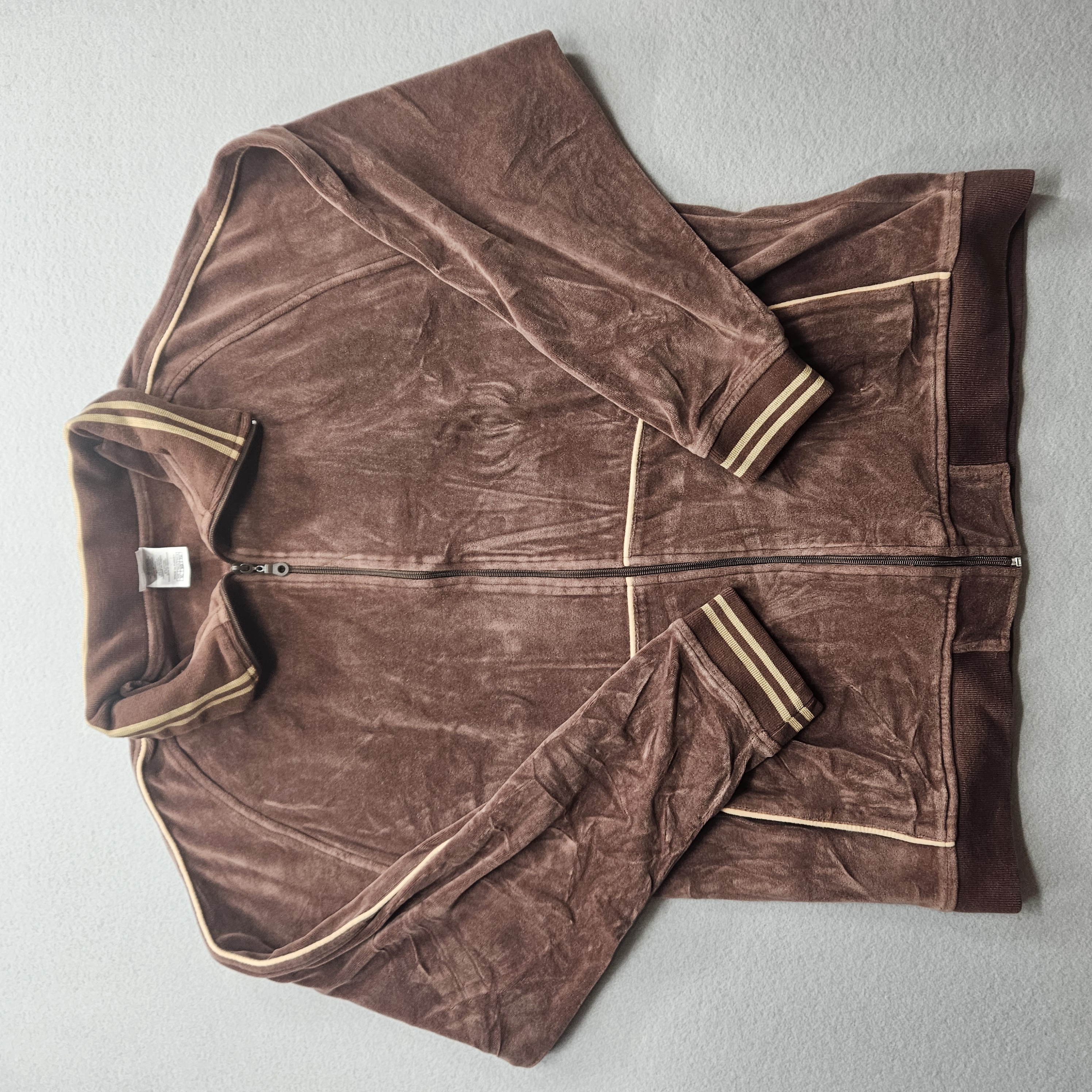 Foot Locker Womens Size XL Brown Long Sleeve Velour Activewear Jacket